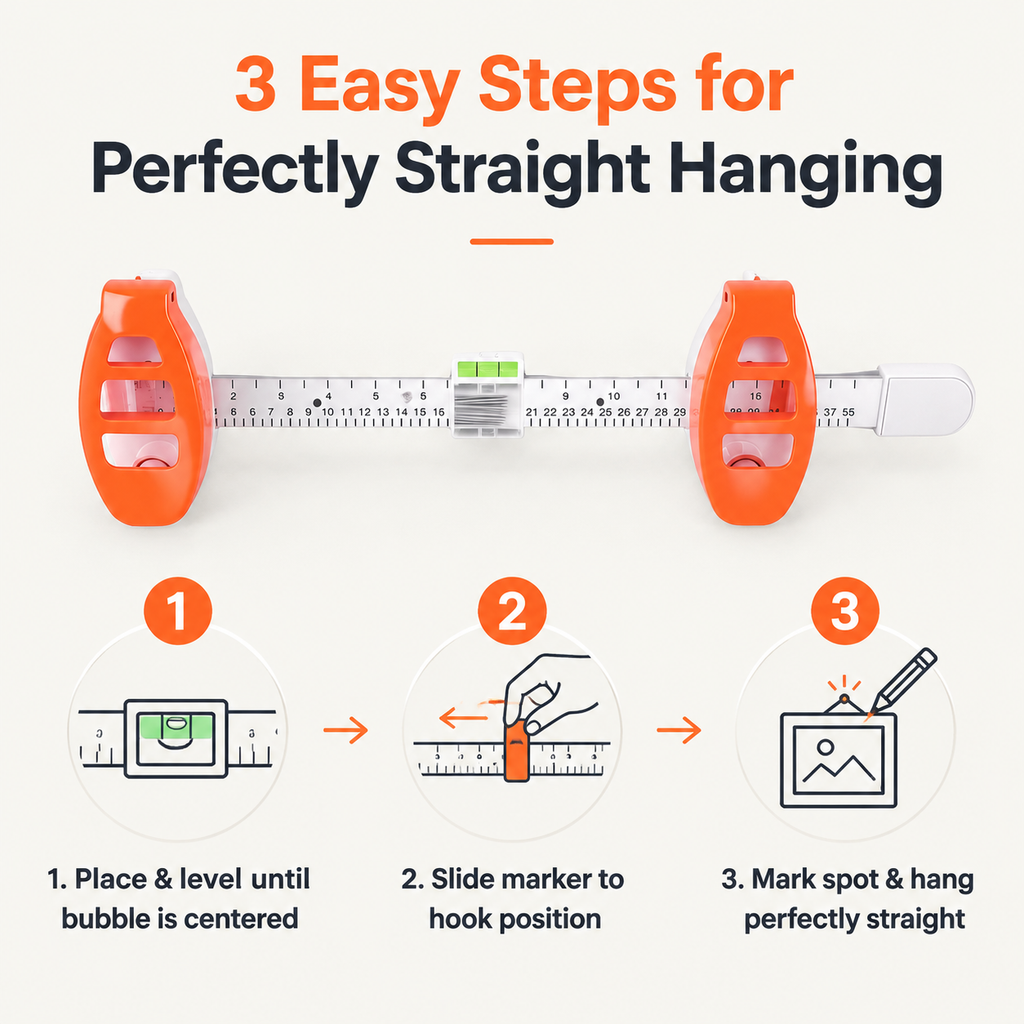3-in-1 Picture Hanging Tool with Built-in Level