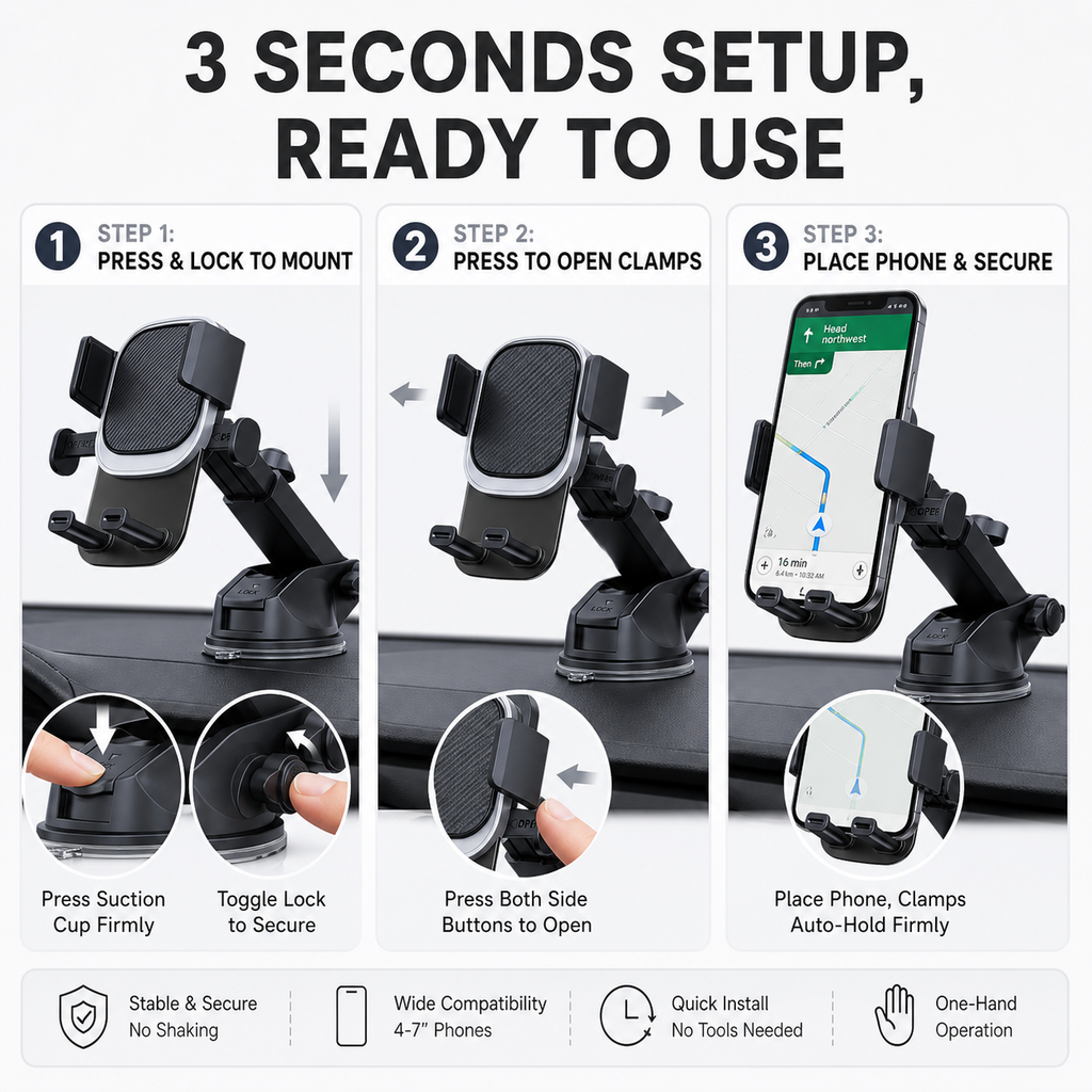 Telescopic car phone holder