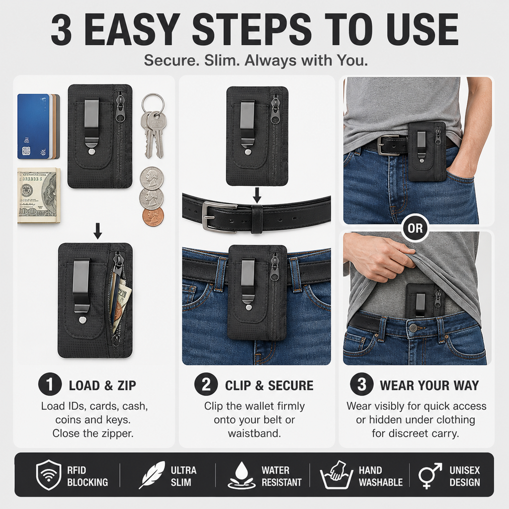RFID-blocking travel wallet