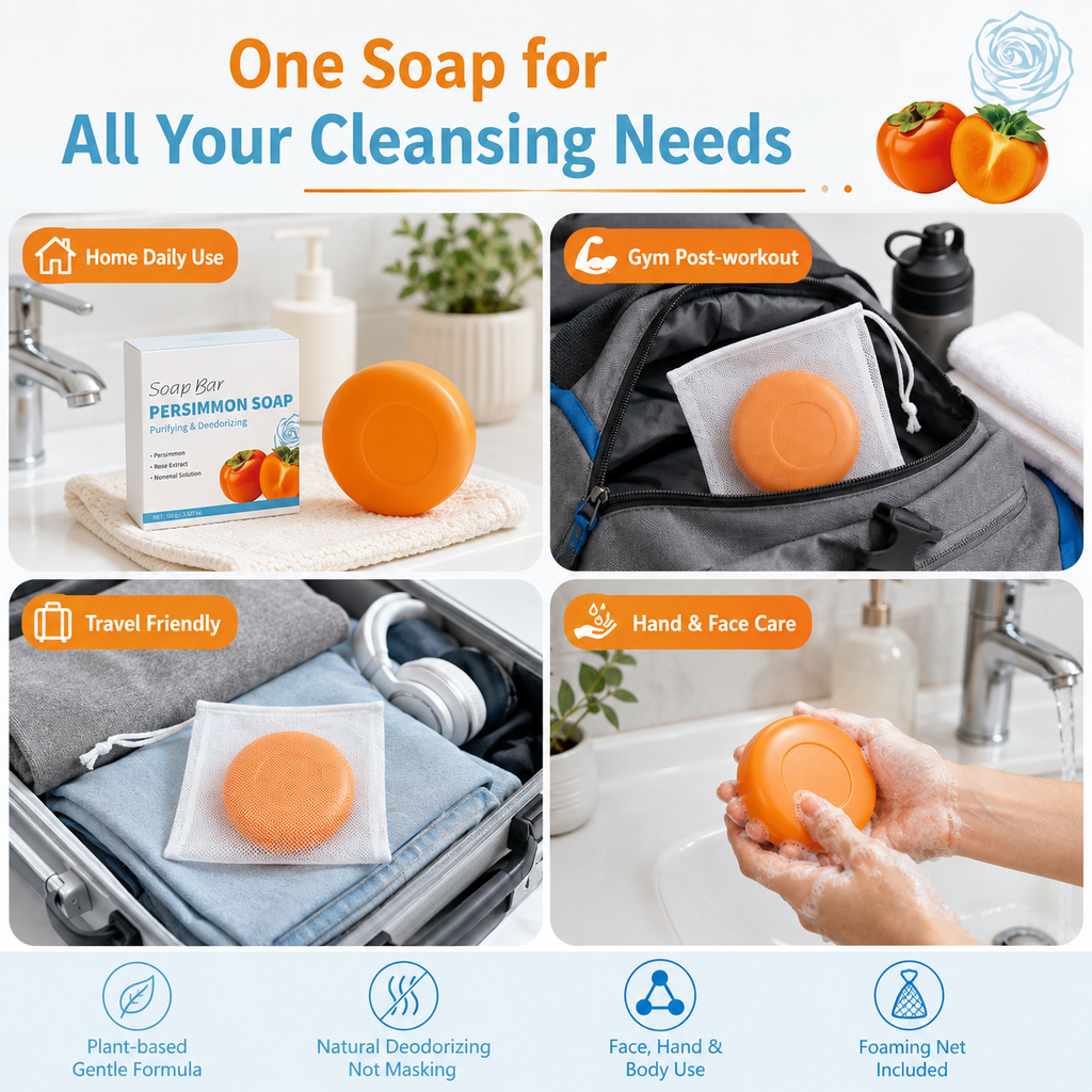 Rose Scent Persimmon Deodorant Soap Bar