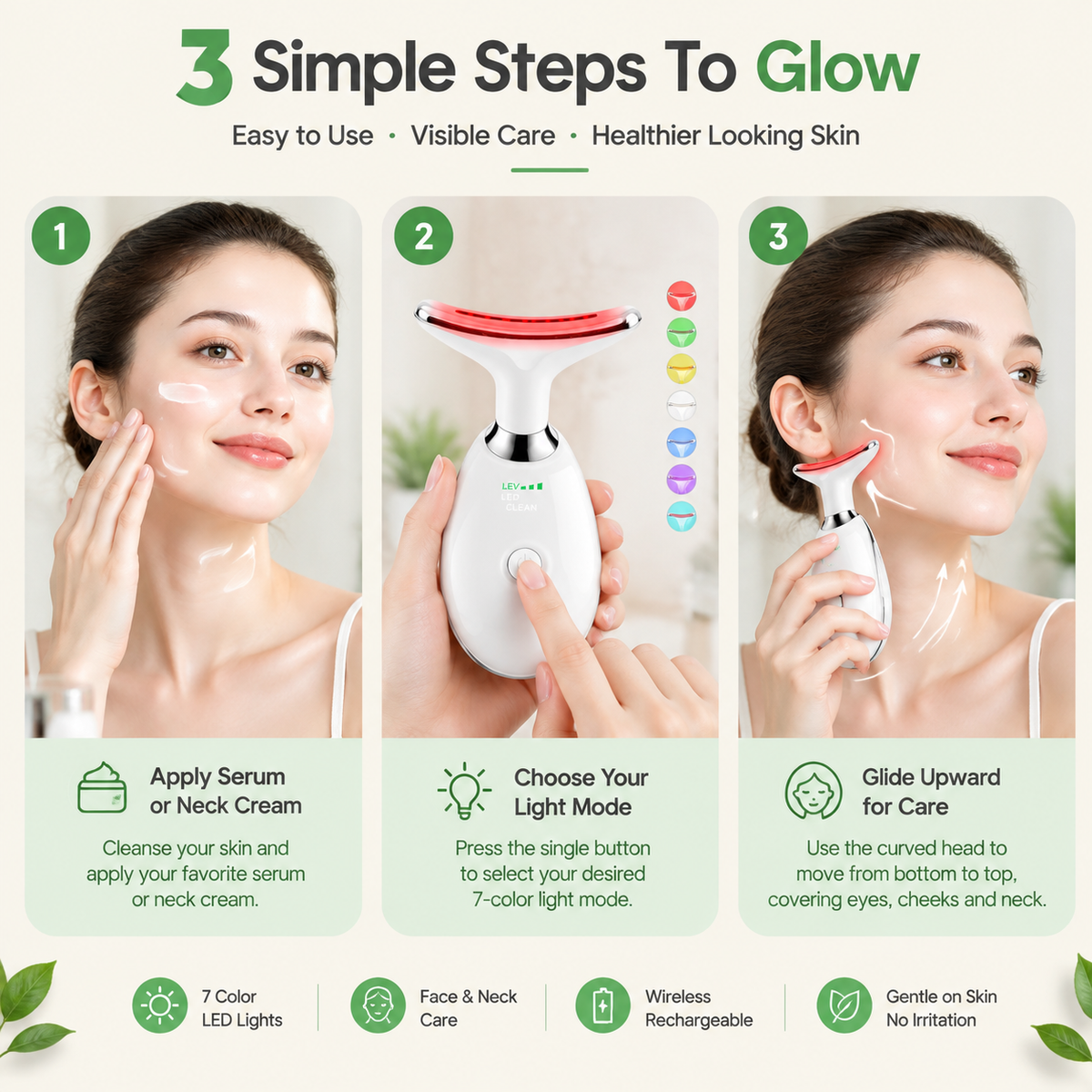 7-Color Light & Red Light Beauty Massage Device