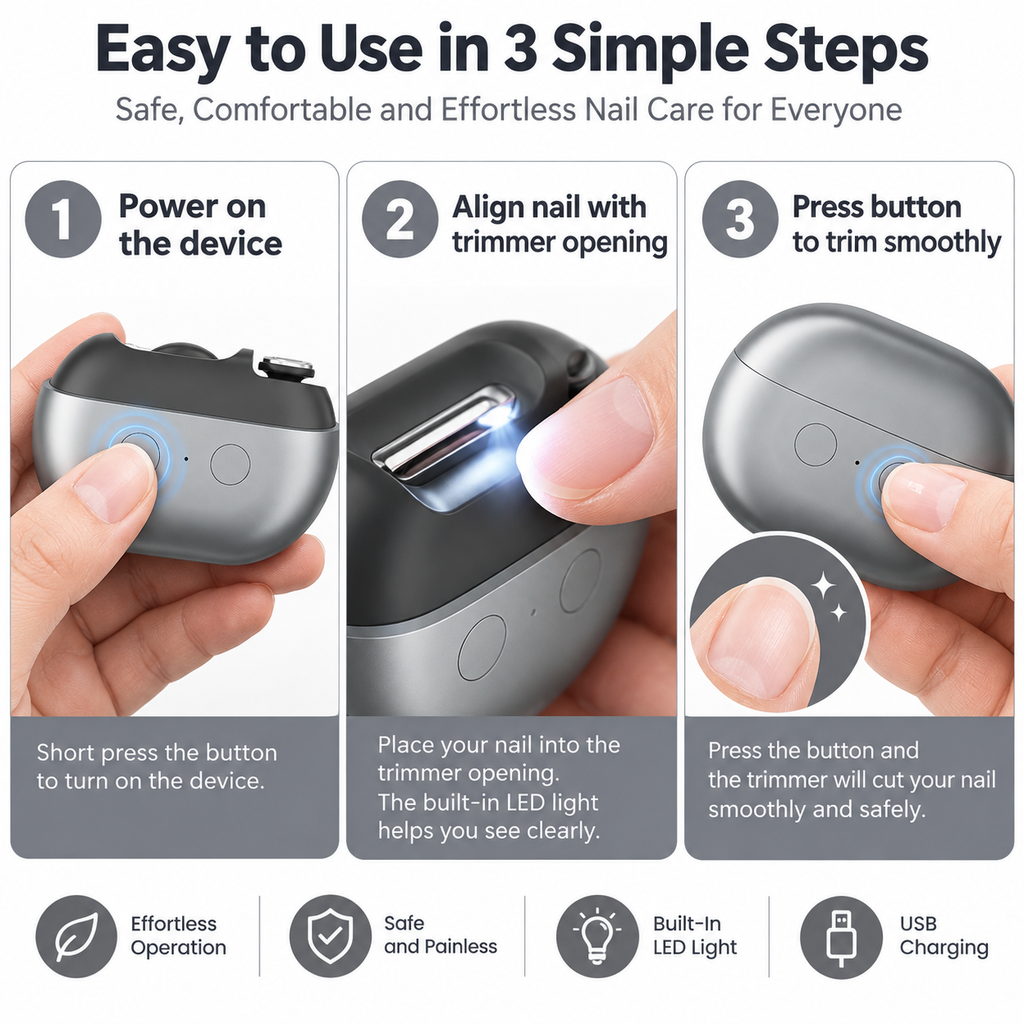 Electric Nail Clipper with LED Light