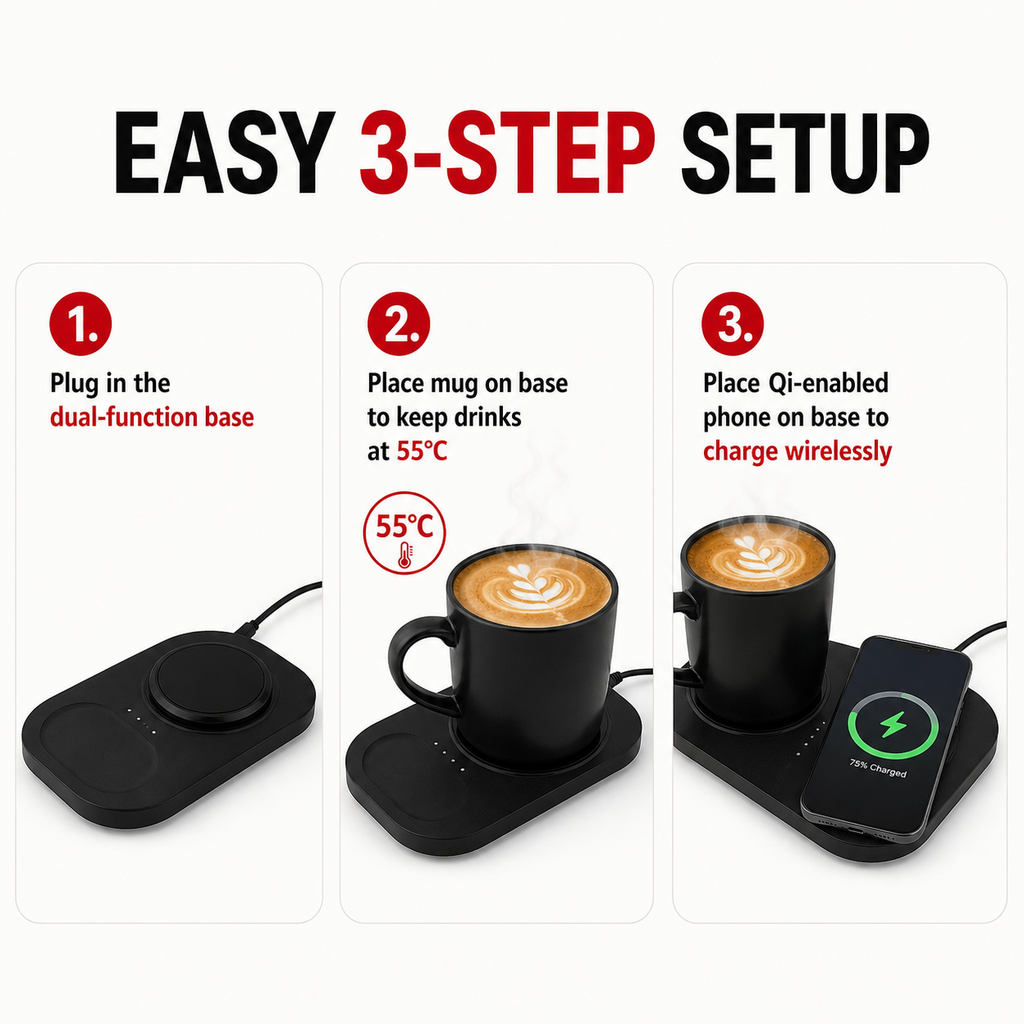 Black Smart Thermal Mug