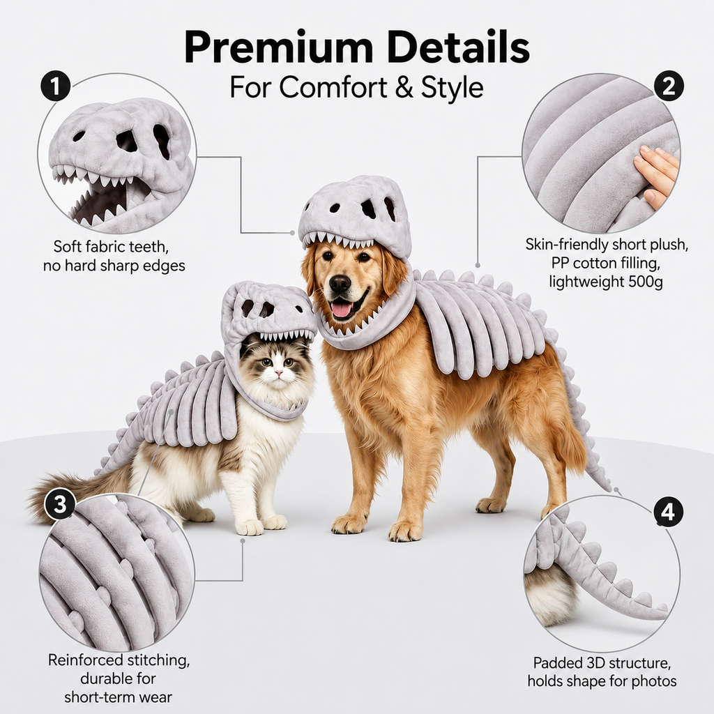 Pet Dinosaur Costume for Dogs Cats