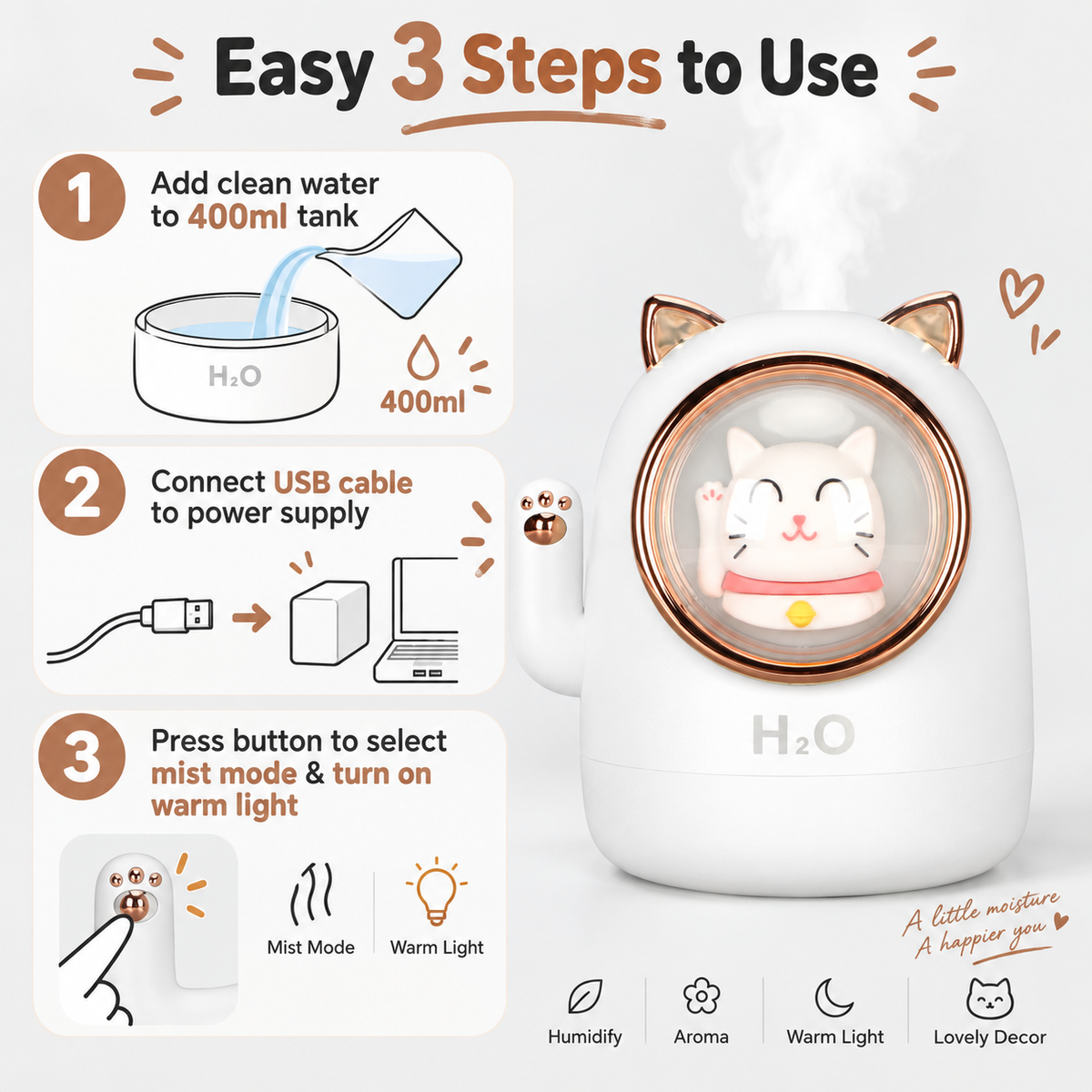 Cat Shape Aroma Humidifier