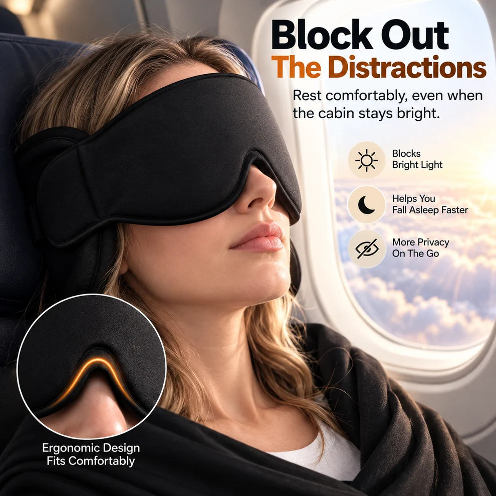 ✈️ 49% OFF 3-in-1 Travel Sleep Support – Blackout Eye Mask & Head Support