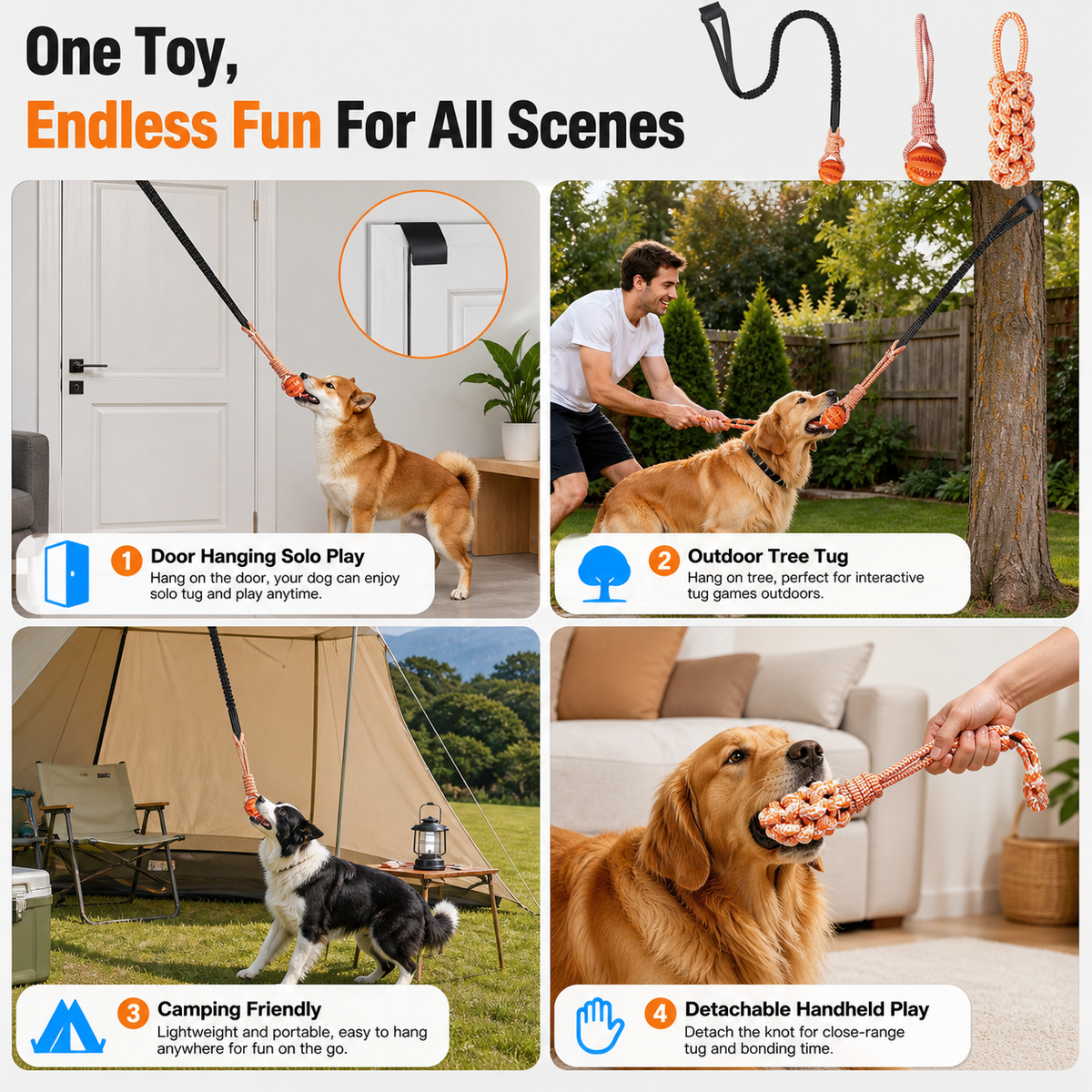 Dog Interactive Tether Tug Rope Toys