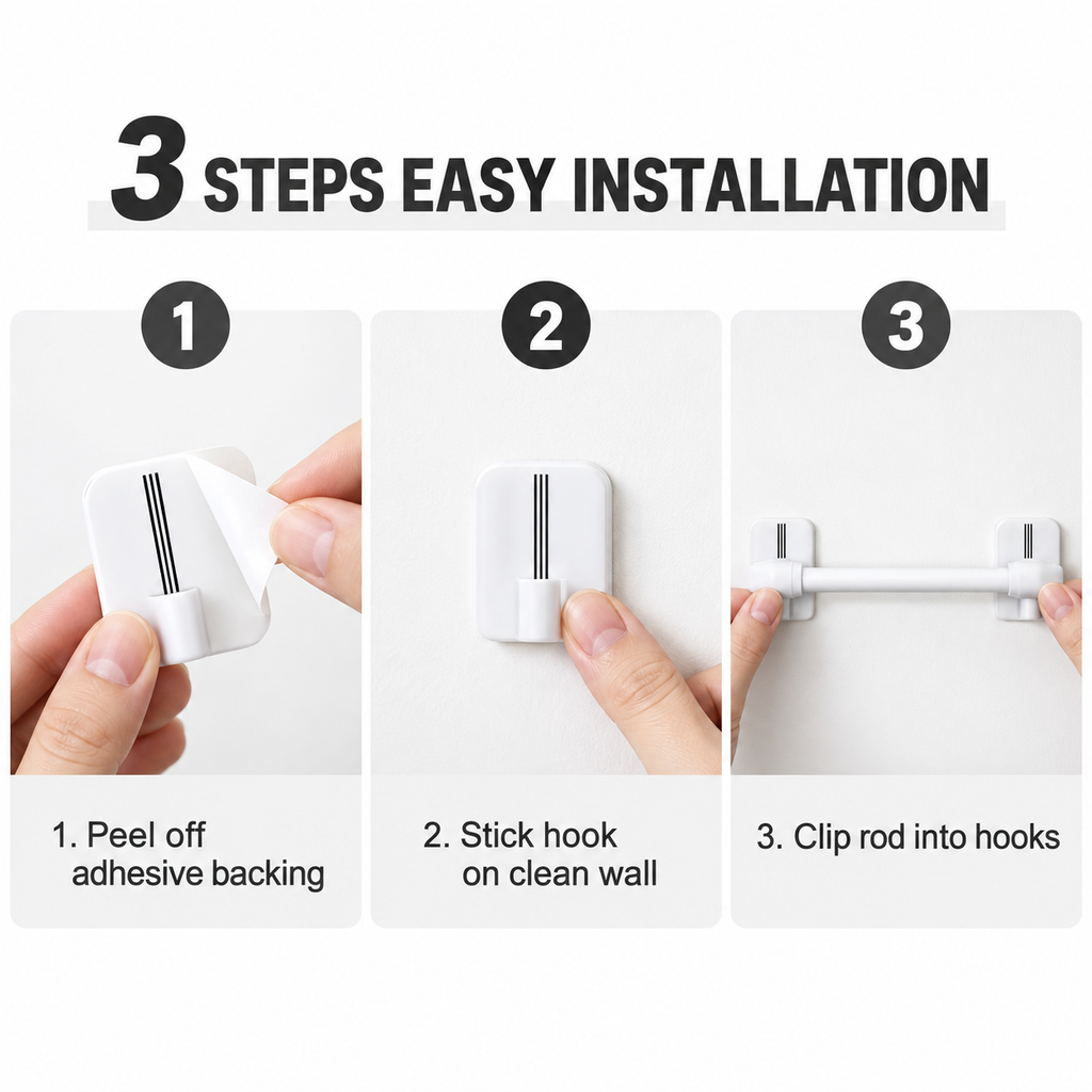 4-Piece Telescopic Tension Rod Set