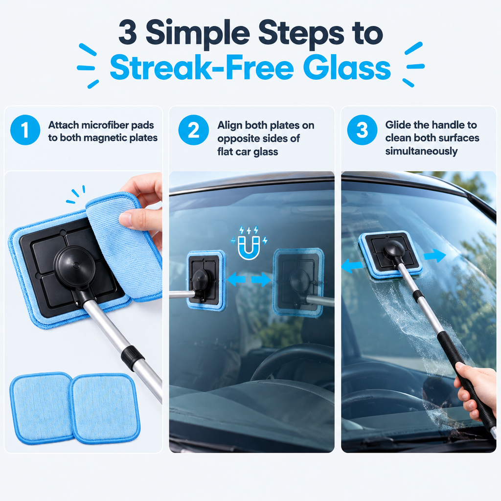 Magnetic Windshield Cleaning Tool