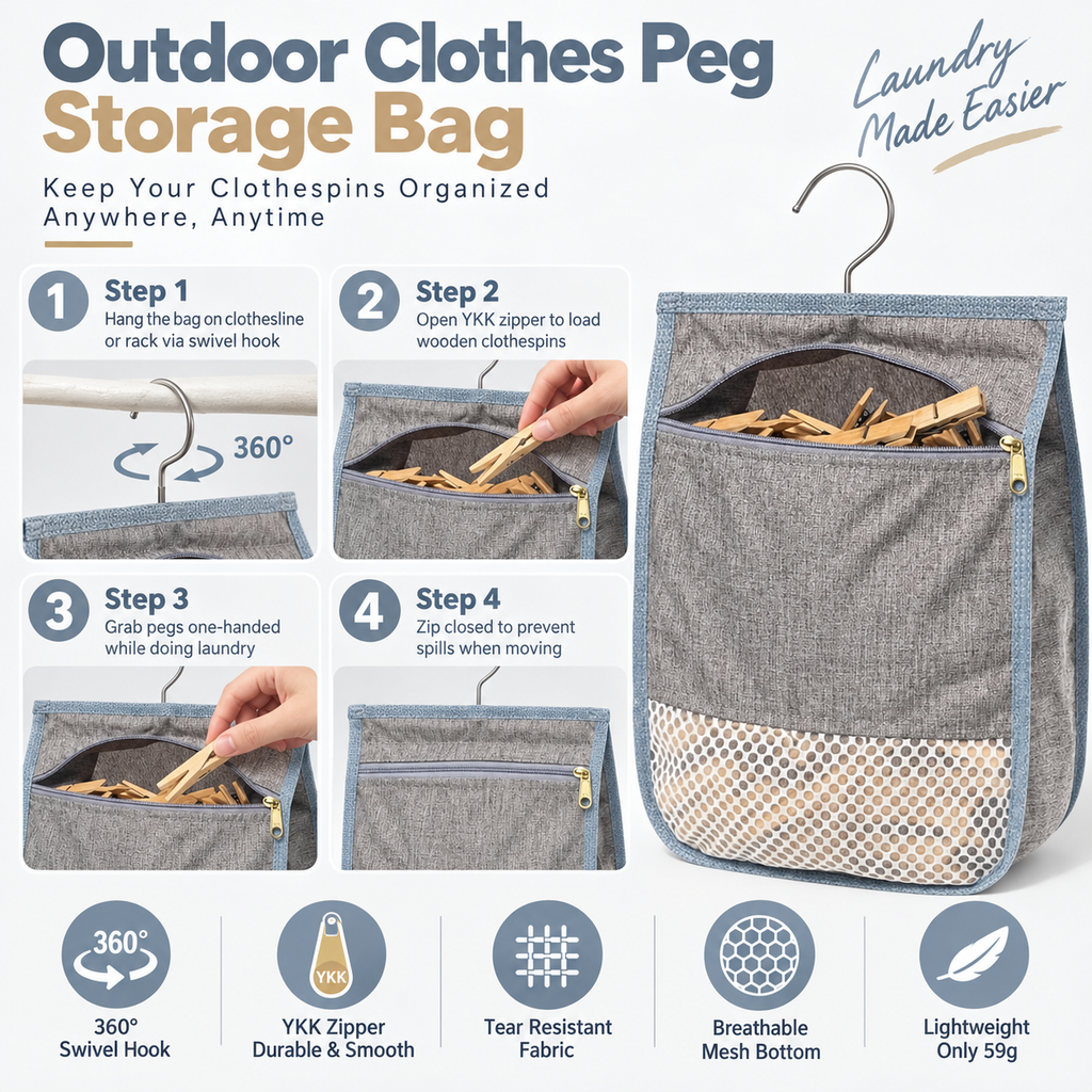 Outdoor Clothes Peg Storage Bag