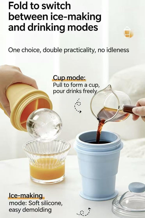 2-in-1 Collapsible Silicone Ice🧊 Ball Maker Cup