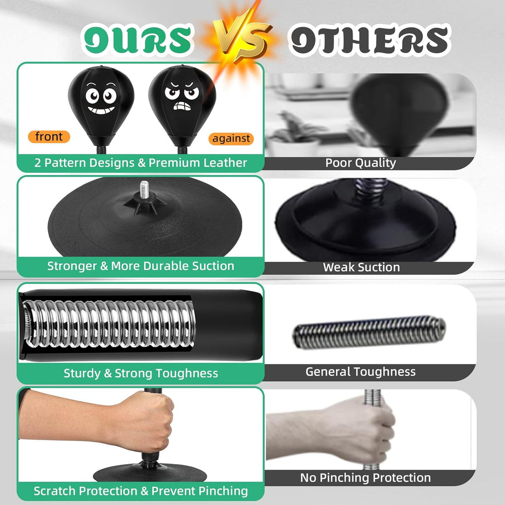 Desktop Punching Bag with Strong Suction Cup, Upgraded Spring Desk Punching Bag, Stress Buster Boxing Training Mini Boxing Ball for Office Home, Funny Stress Relief Gift for Coworkers, Friends