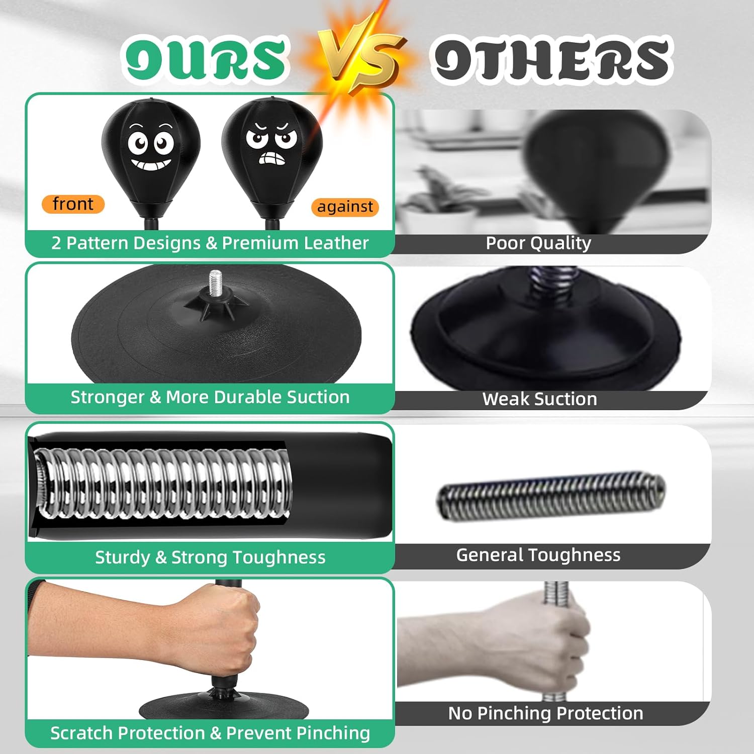 Desktop Punching Bag with Strong Suction Cup, Upgraded Spring Desk Punching Bag, Stress Buster Boxing Training Mini Boxing Ball for Office Home, Funny Stress Relief Gift for Coworkers, Friends