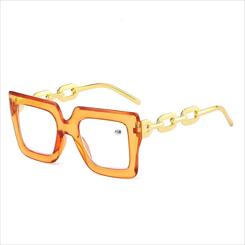 🔥Last day, 70% OFF!🔥-Women’s Oversized Square Chain Reading Glasses(1set-6pcs)