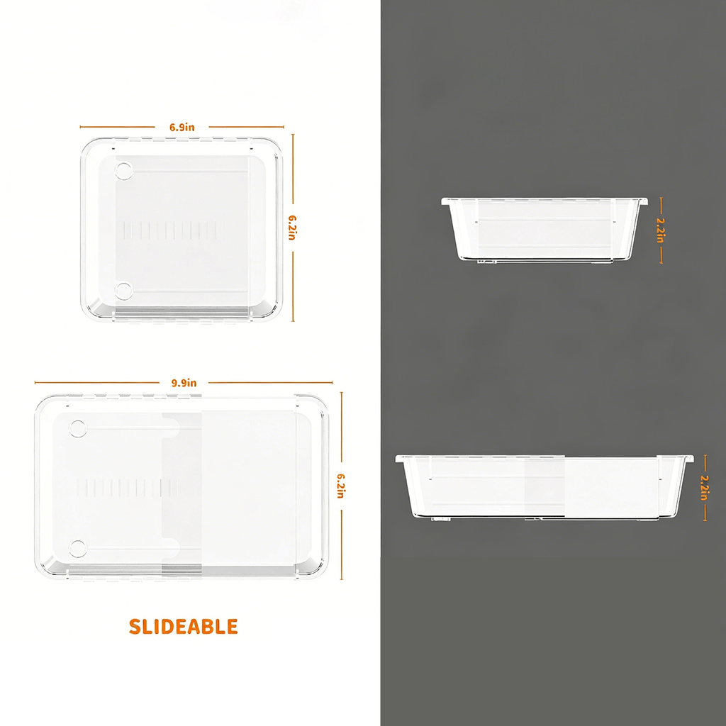 📦 Expandable Clear Drawer Organizer | Customizable Storage