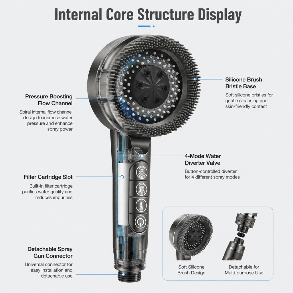 Retro American Handheld Shower Head