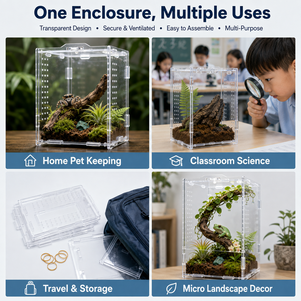 Acrylic insect breeding container