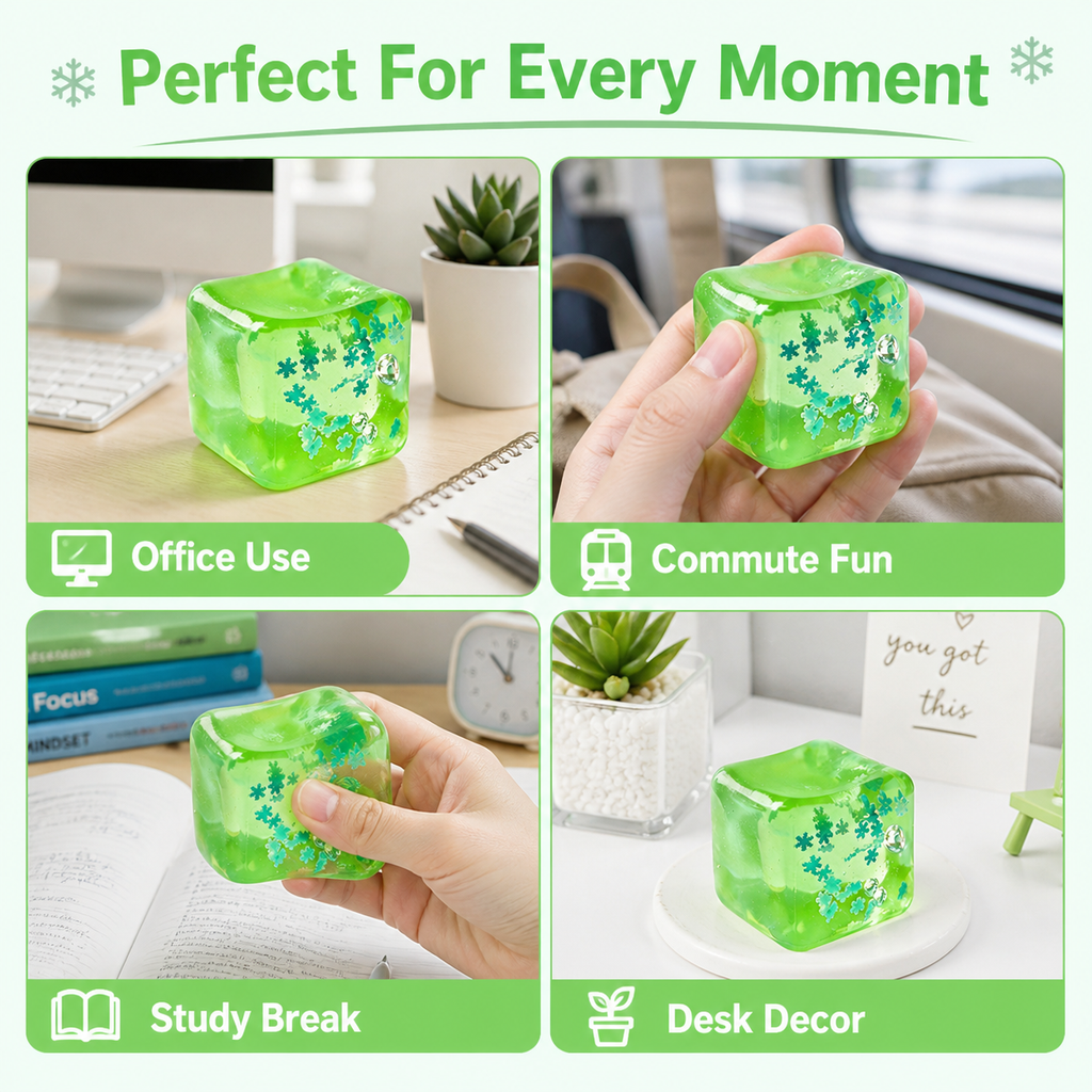 Soft, fluffy ice cubes – a stress-relieving toy made of quicksand.