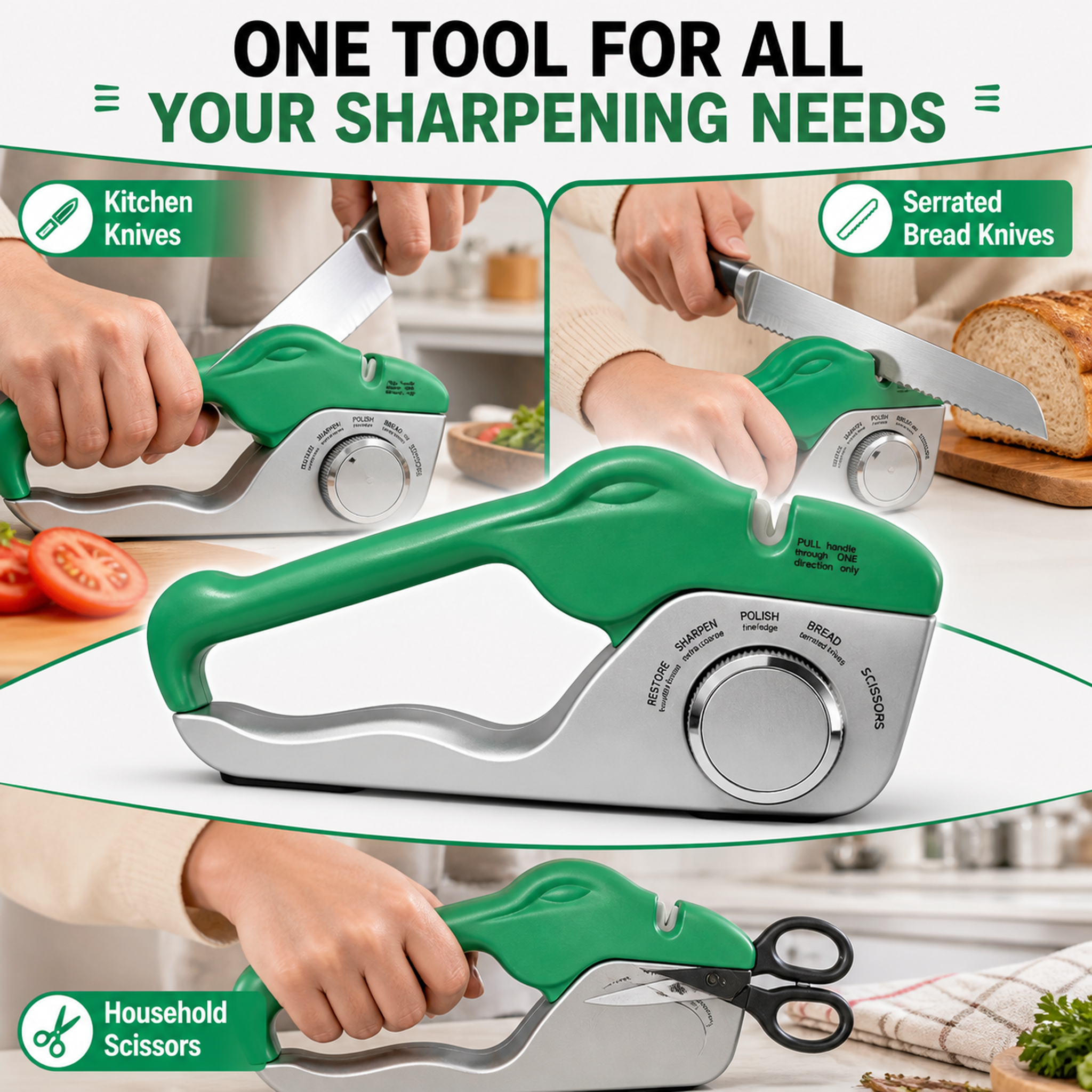 5-in-1 Adjustable Crocodile-Style Knife Sharpener