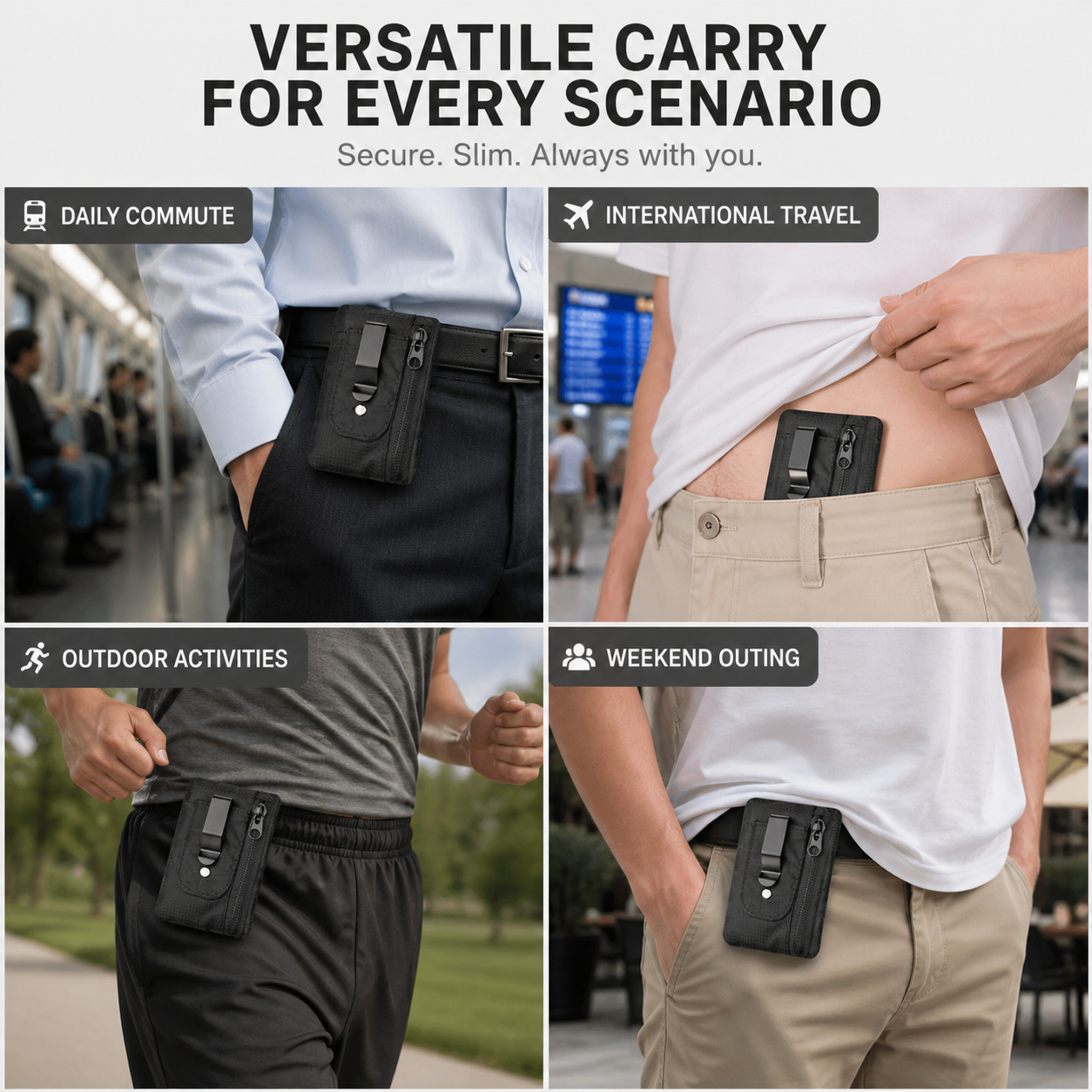RFID-blocking travel wallet