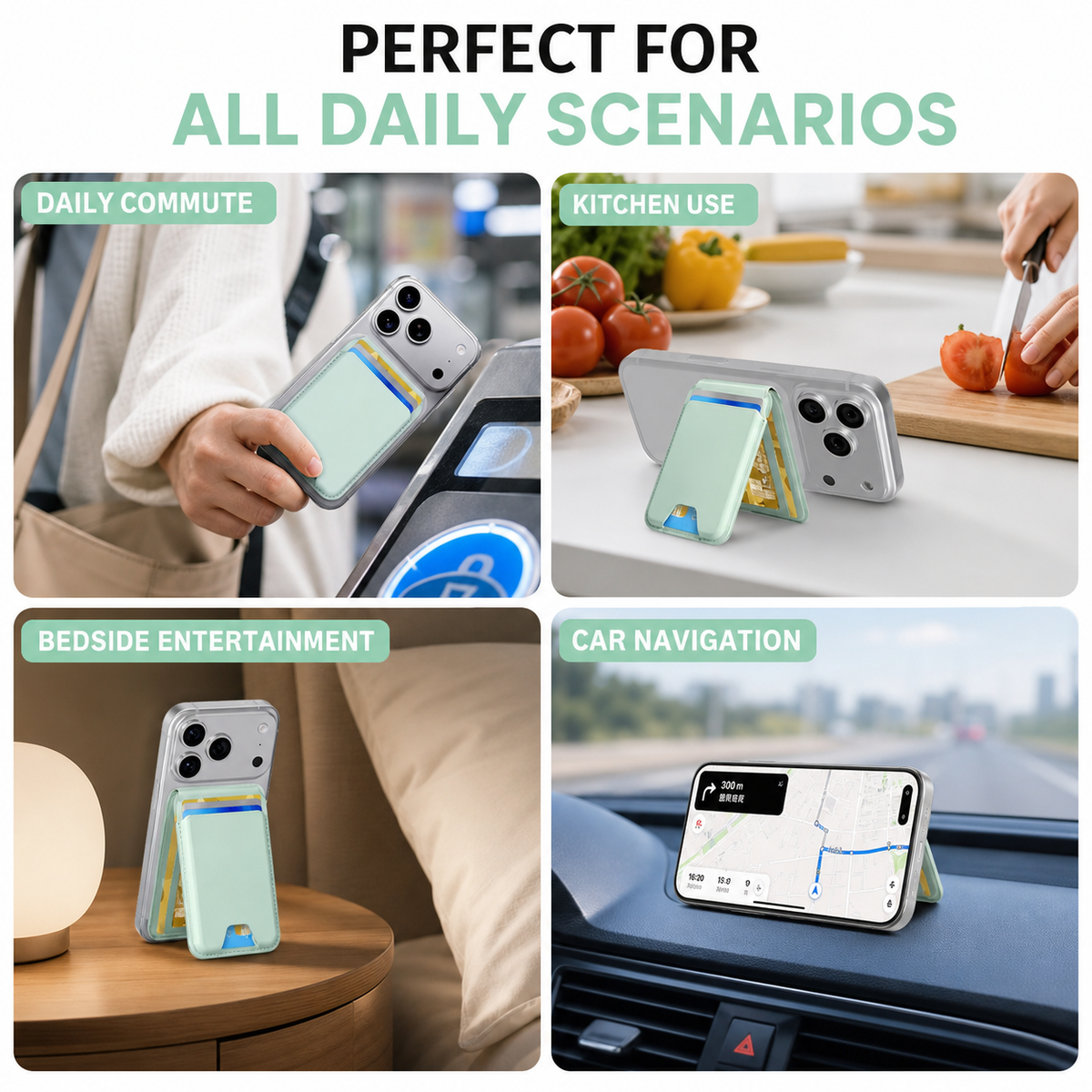 Magnetic leather phone case (with adjustable bracket) Magnetic clip