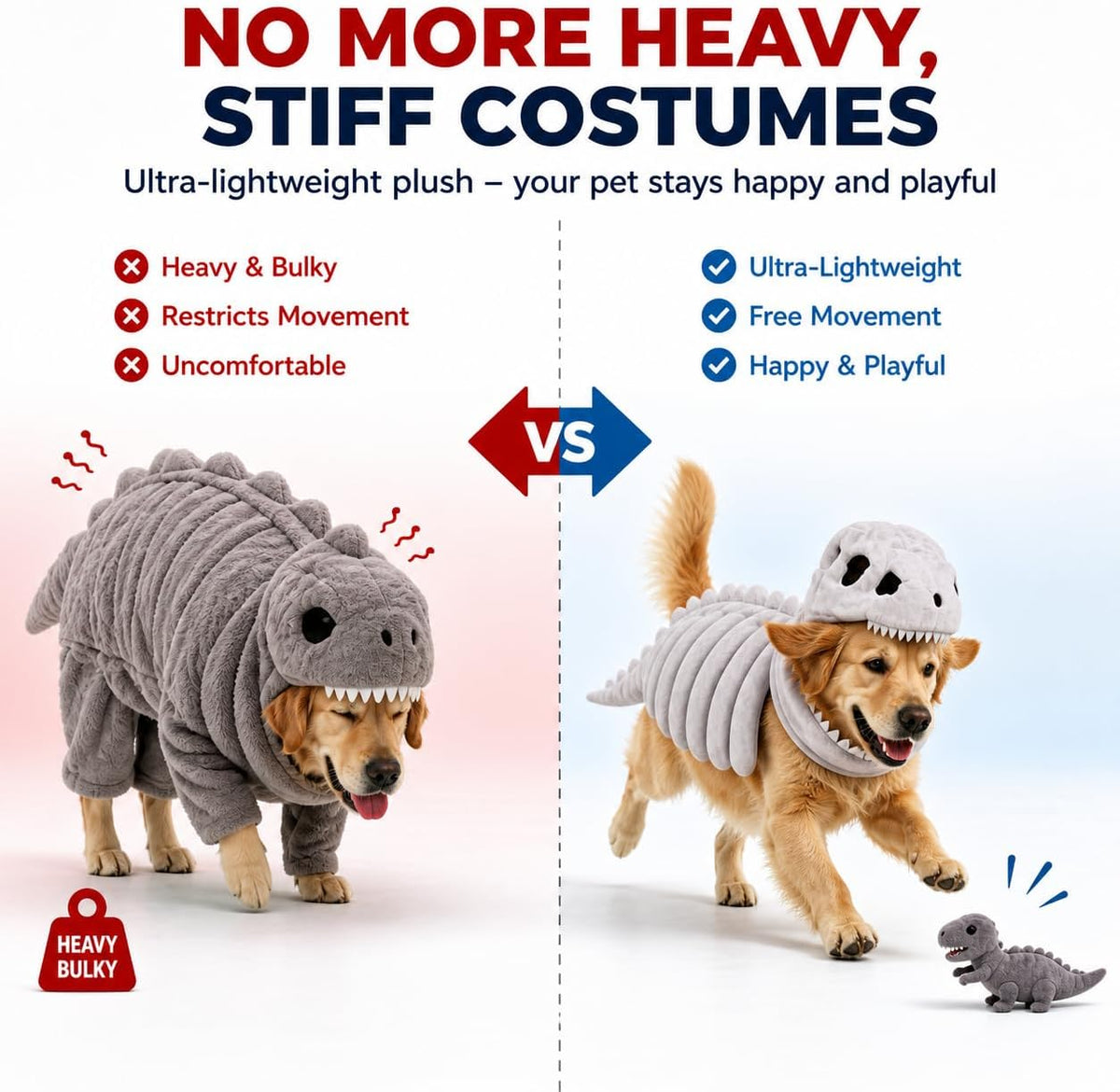 Pet Dinosaur Costume for Dogs Cats
