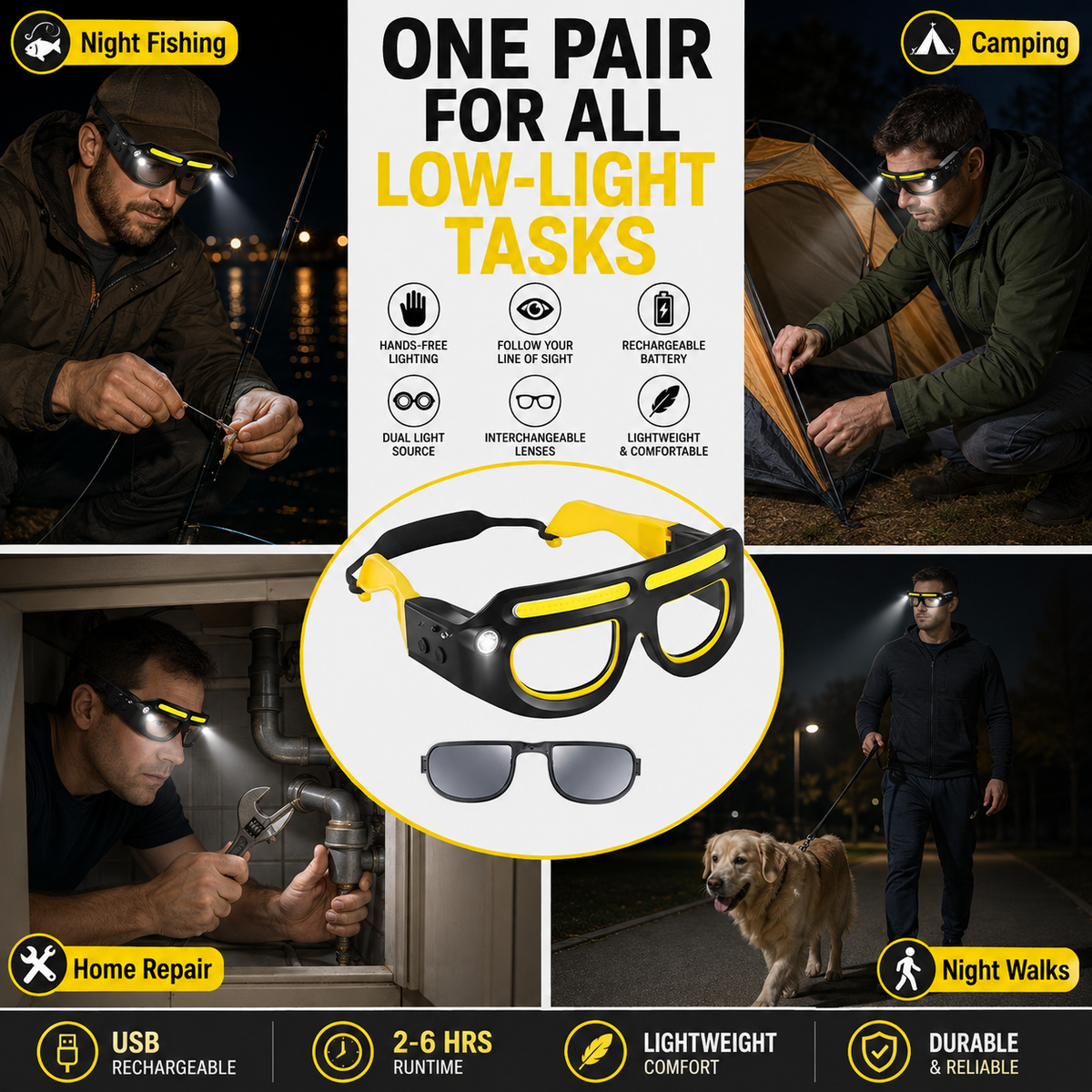 Repair Glasses Headlamp