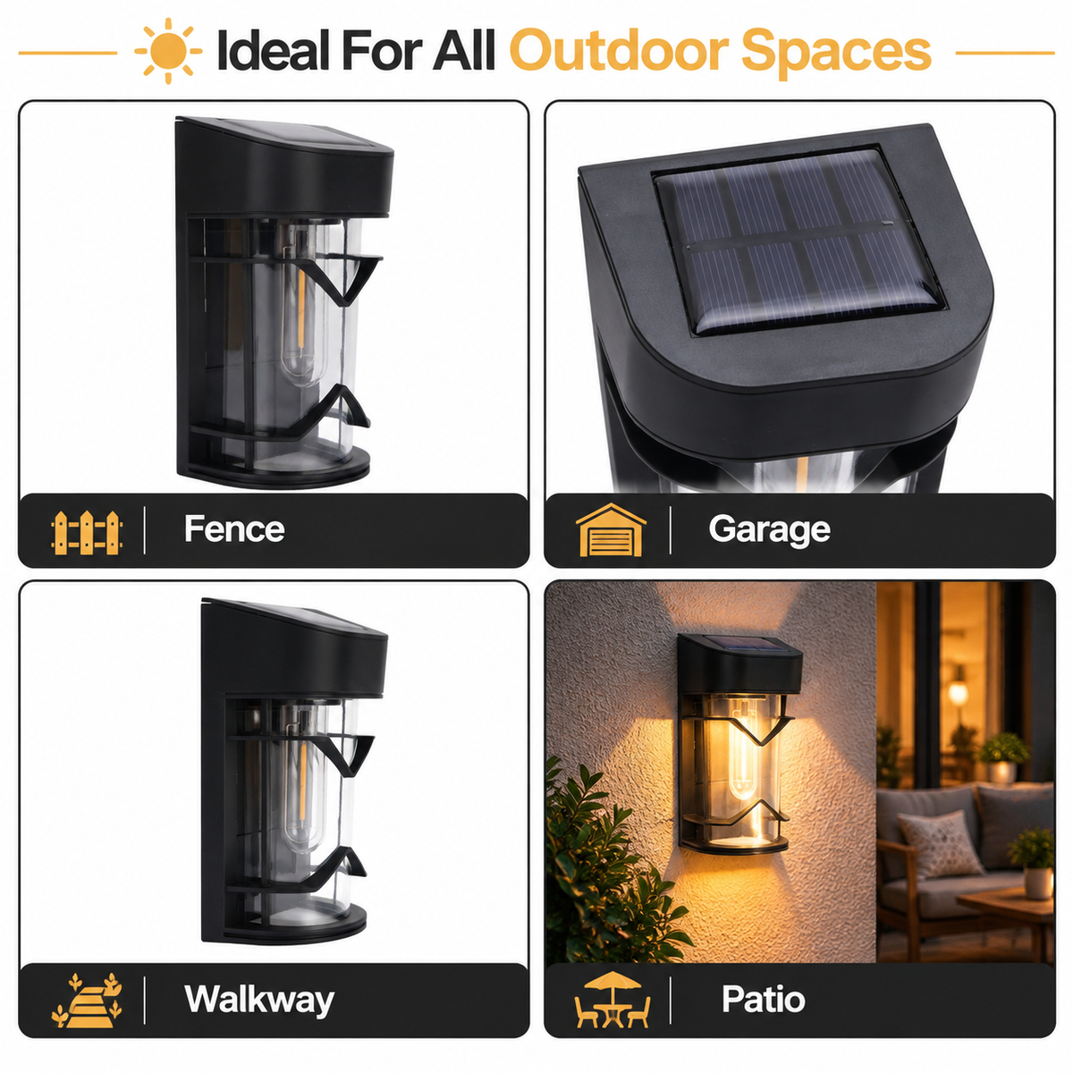 Light-controlled solar wall lamp
