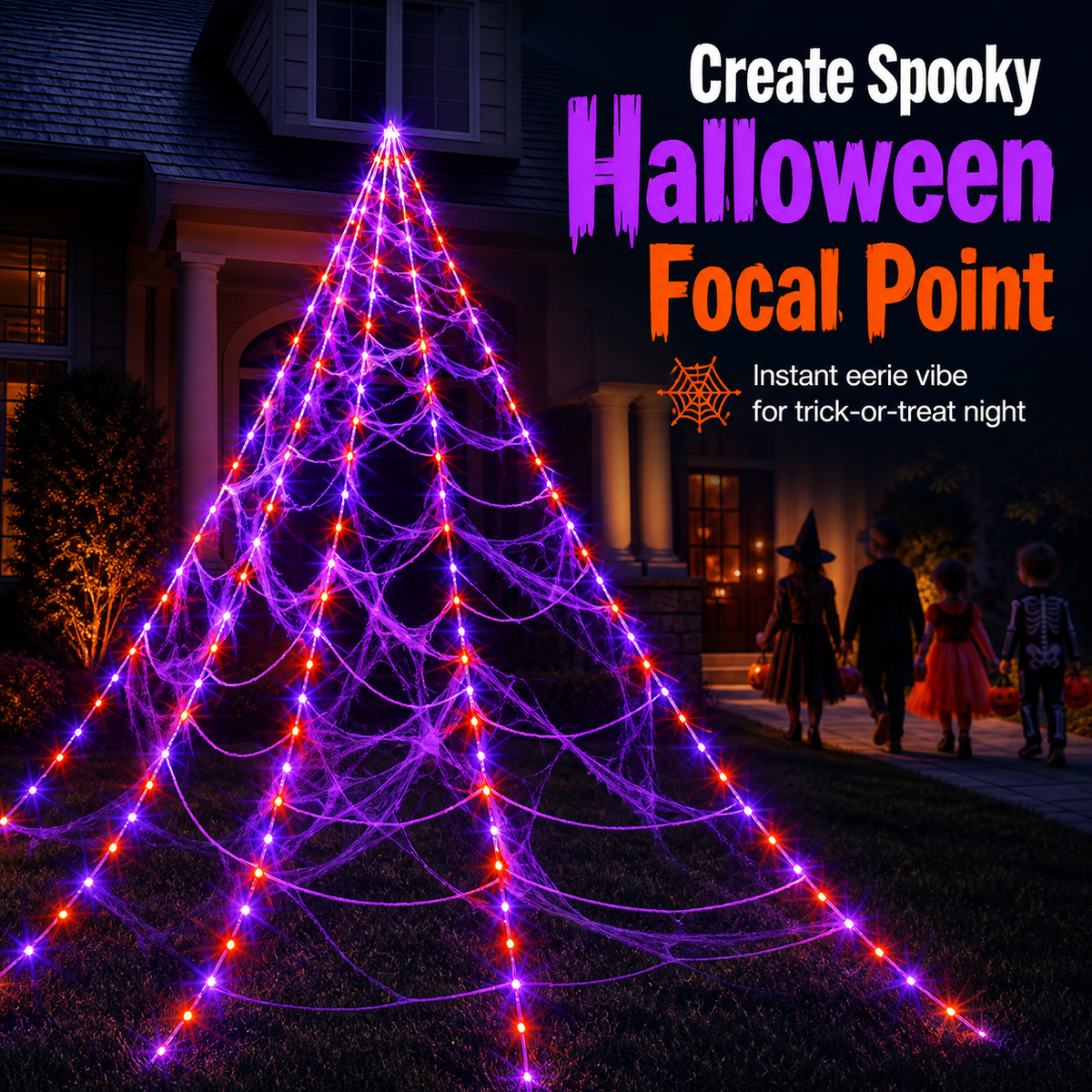 Halloween Spiderweb String Lights