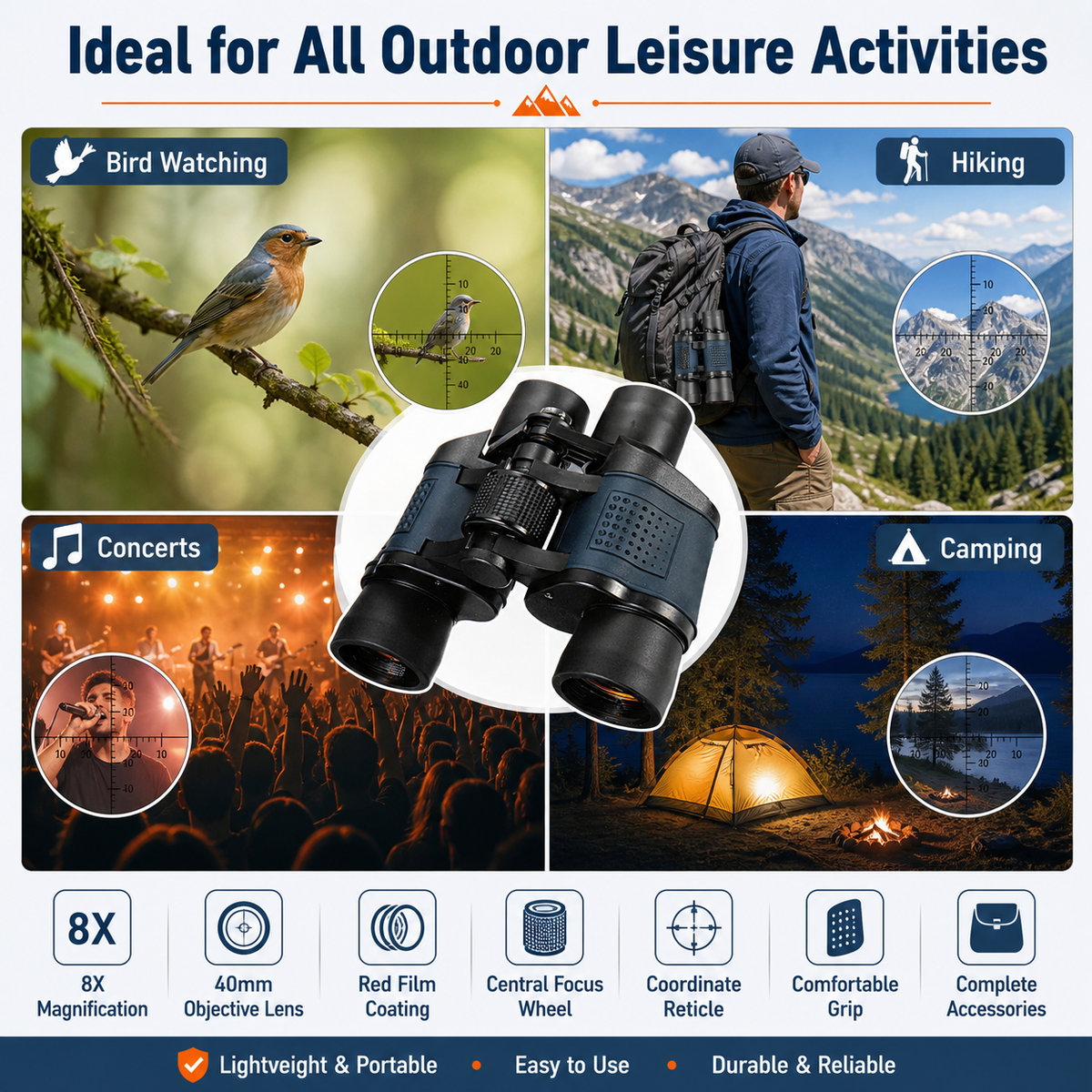 Coordinates 60X60 binoculars high definition high power night vision red film outdoor