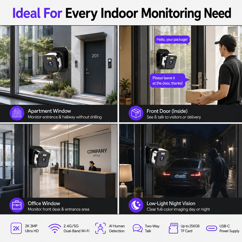 Indoor HD Security Camera with Night Vision