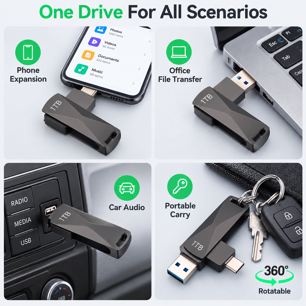 Dual interface U disk Type-c+USB 3.0 U disk