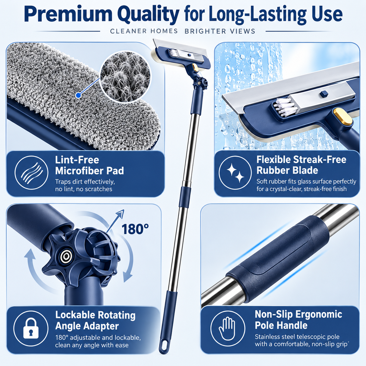 Telescopic window cleaning tool