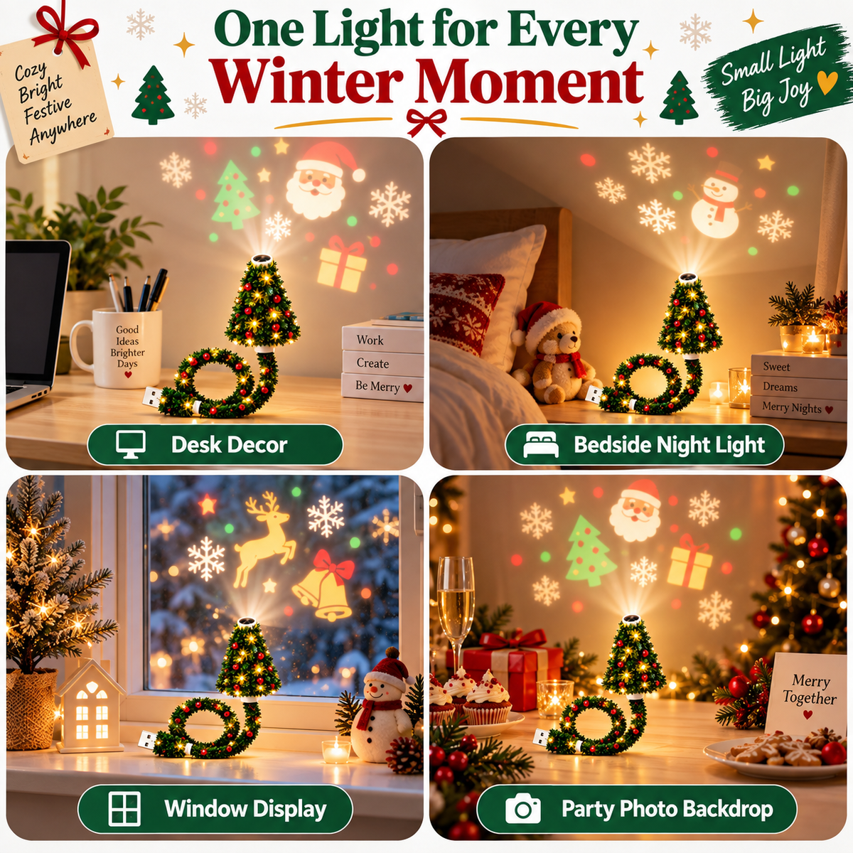 HD USB Christmas tree projector light