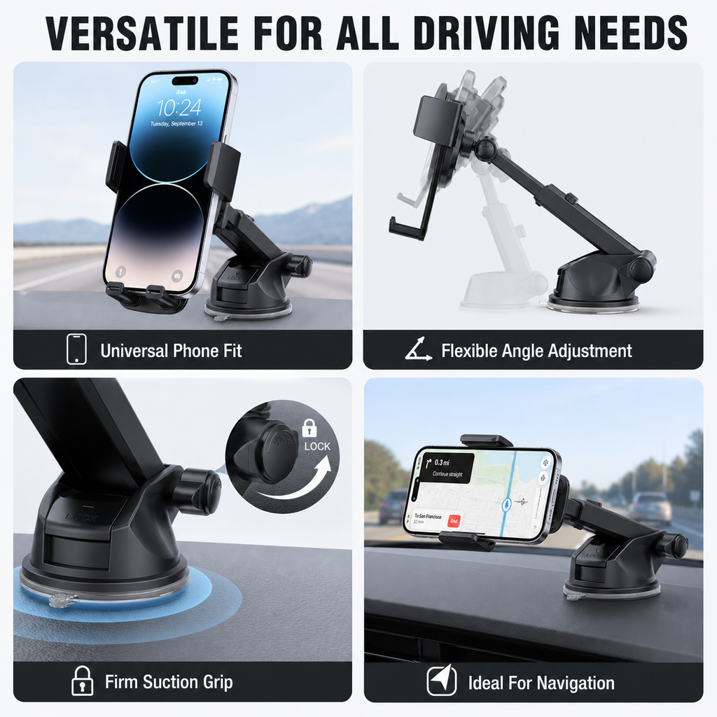 Telescopic car phone holder
