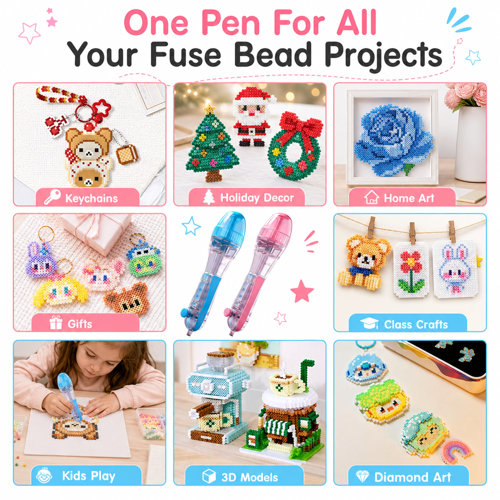 DIY Fuse Bead 2-Piece Set with Automatic Bead-Placing Pen
