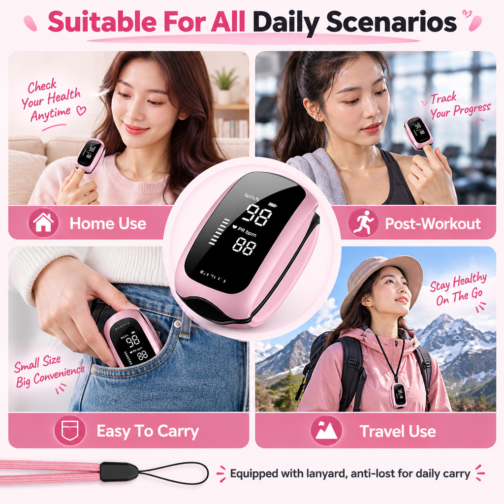 Rechargeable Fingertip Pulse Oximeter for Home Use