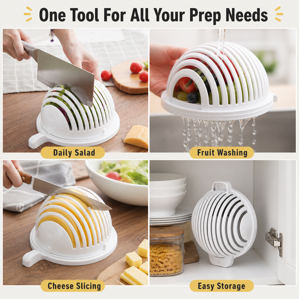 Fruit Salad Cutter Bowl with Strainer