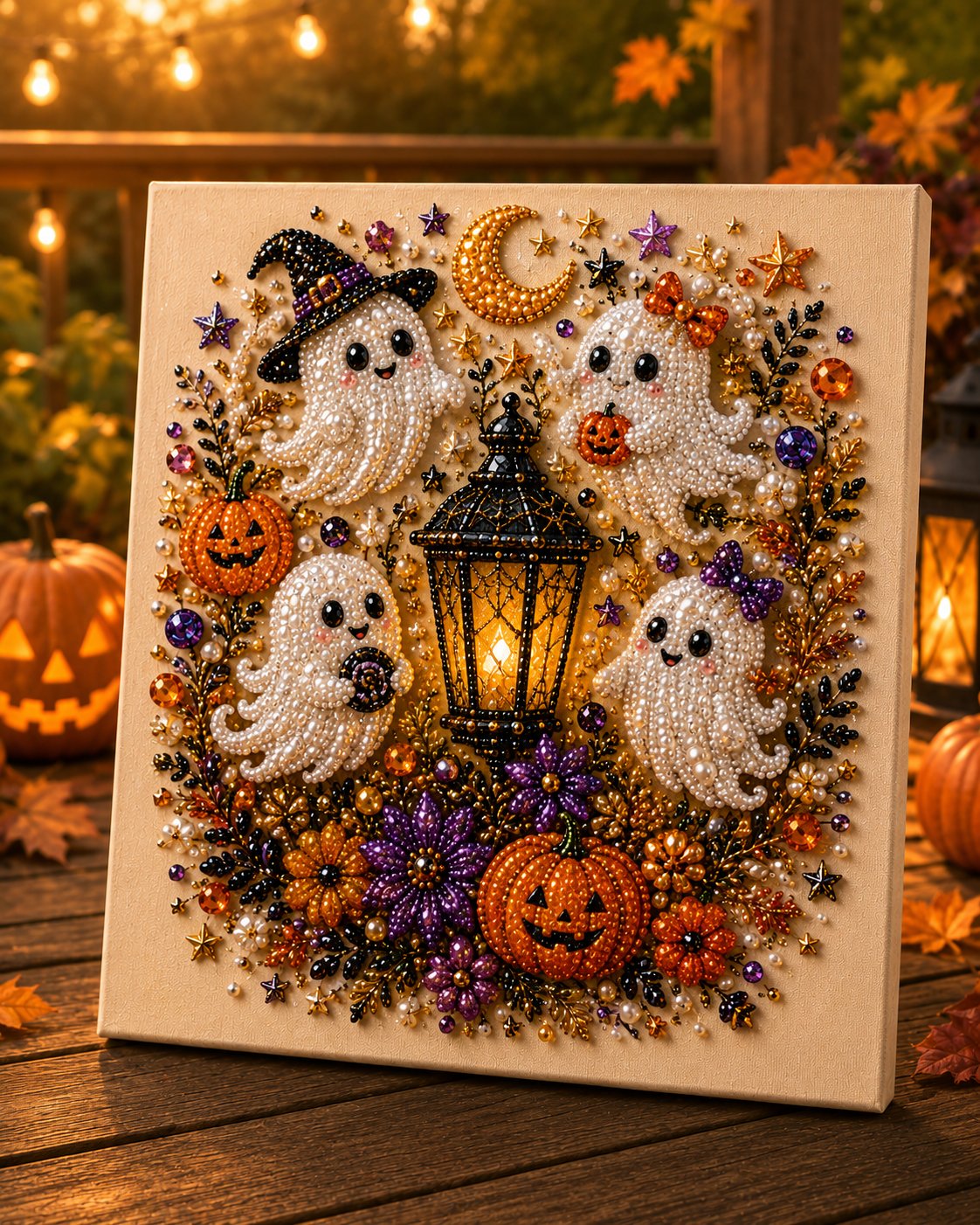 🔥 Last Day 60% OFF – 👻✨ Halloween Pearl Art DIY Kit – Turn Tiny Pearls into Spooky-Cute Magic