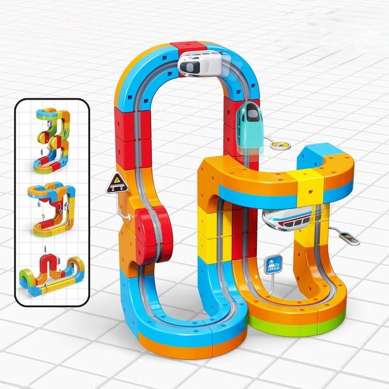 Magic Rail Track Blocks – Creative DIY Train Set with LED & Gravity-Defying Upside-Down Track | Kids Gift