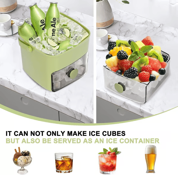 🔥Summer Promotion 49% OFF - Portable Ice Maker with Lid and Storage Box🧊🍹