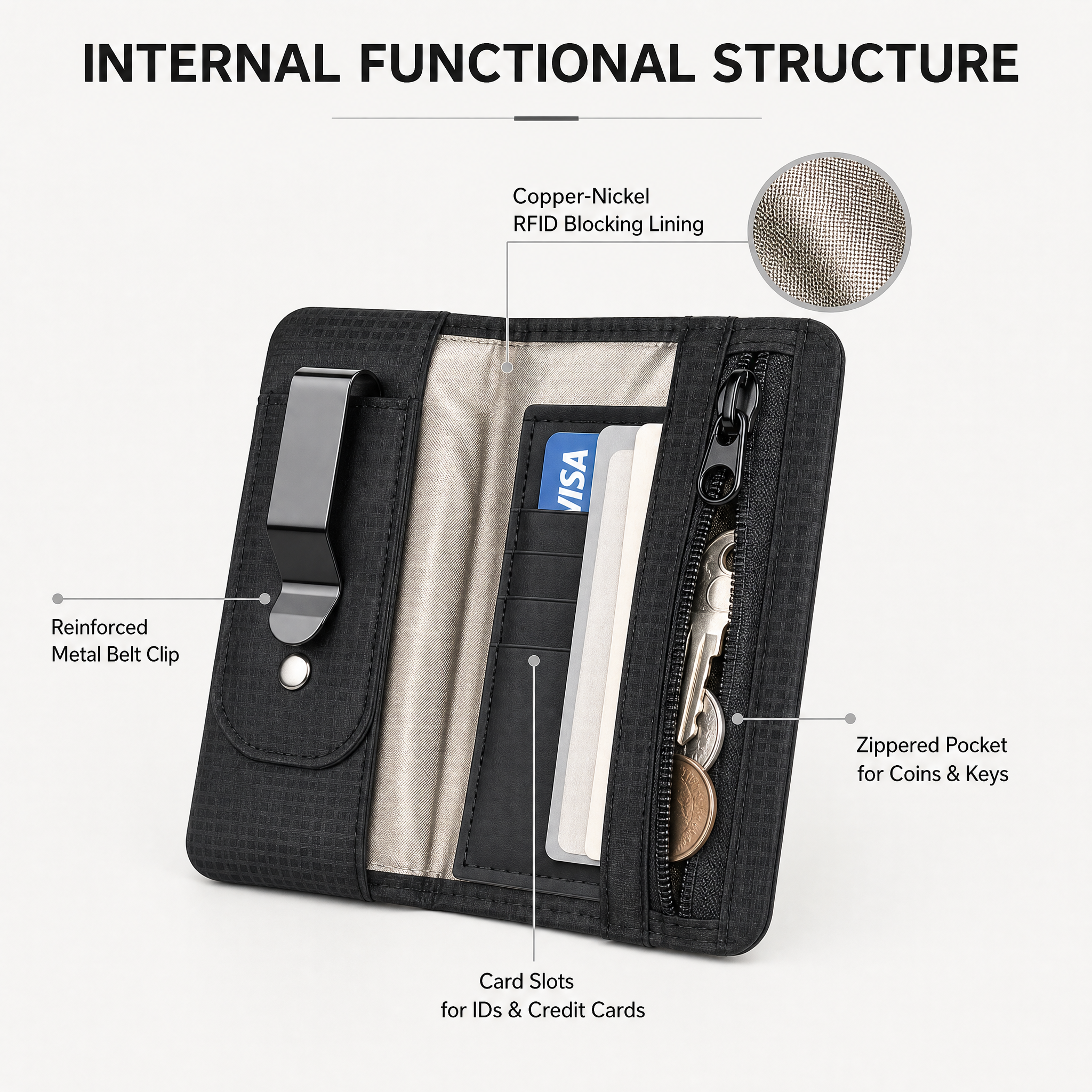 RFID-blocking travel wallet