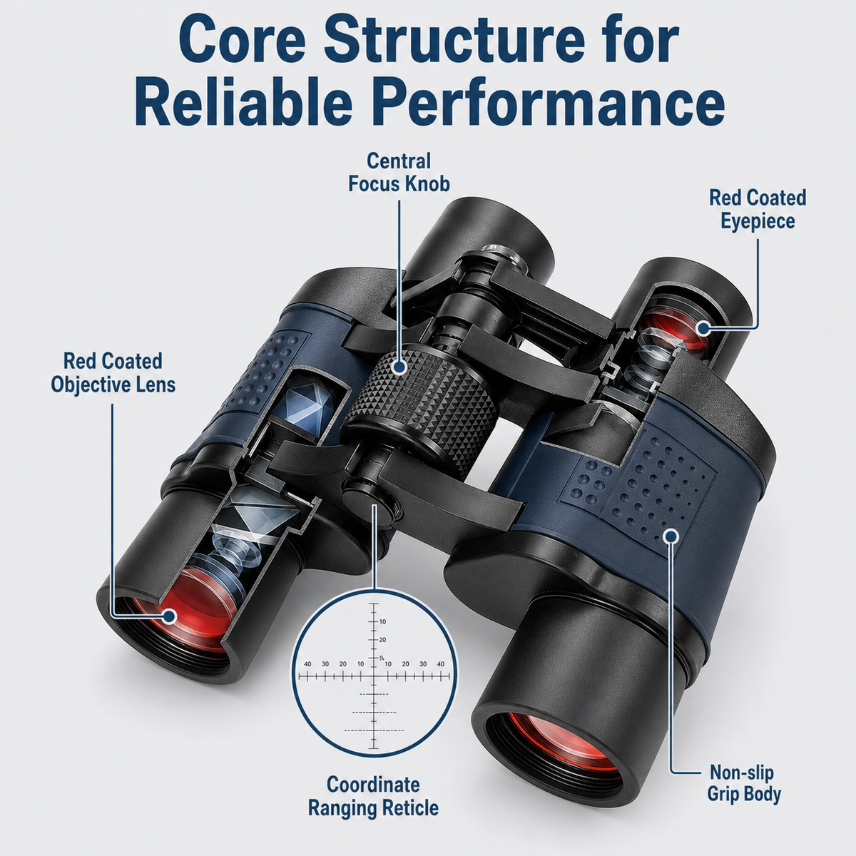 Coordinates 60X60 binoculars high definition high power night vision red film outdoor