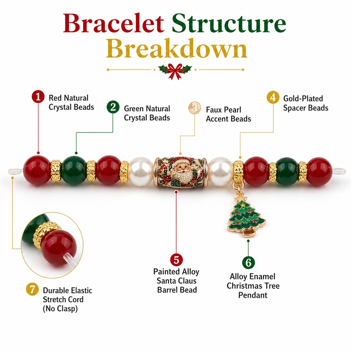 Christmas pearl bracelet