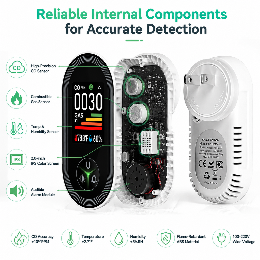Combination Carbon Monoxide and Combustible Gas Detector