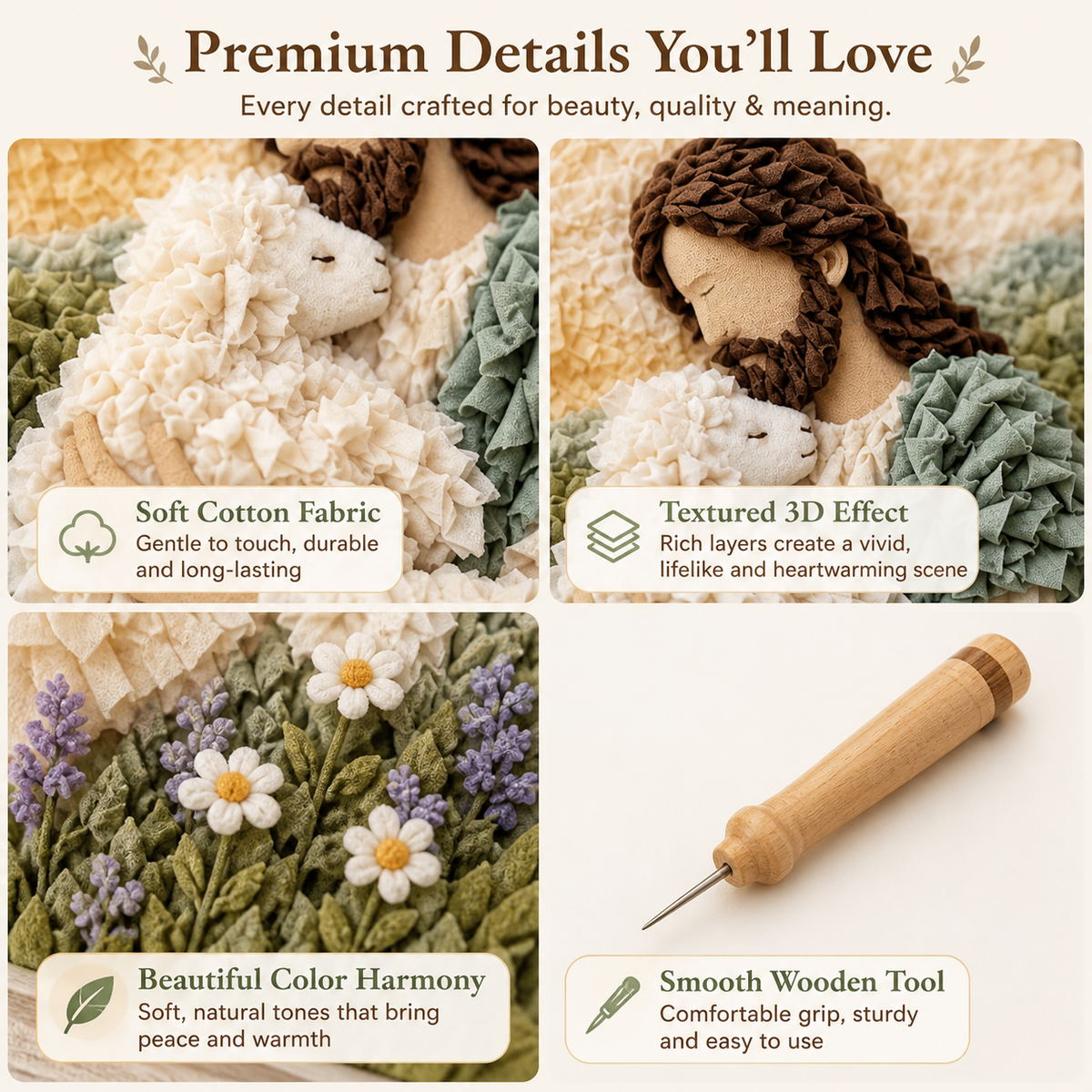 3D Christian Fabric Poke Art Kit