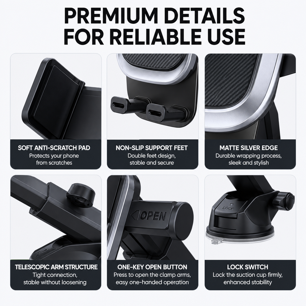 Telescopic car phone holder