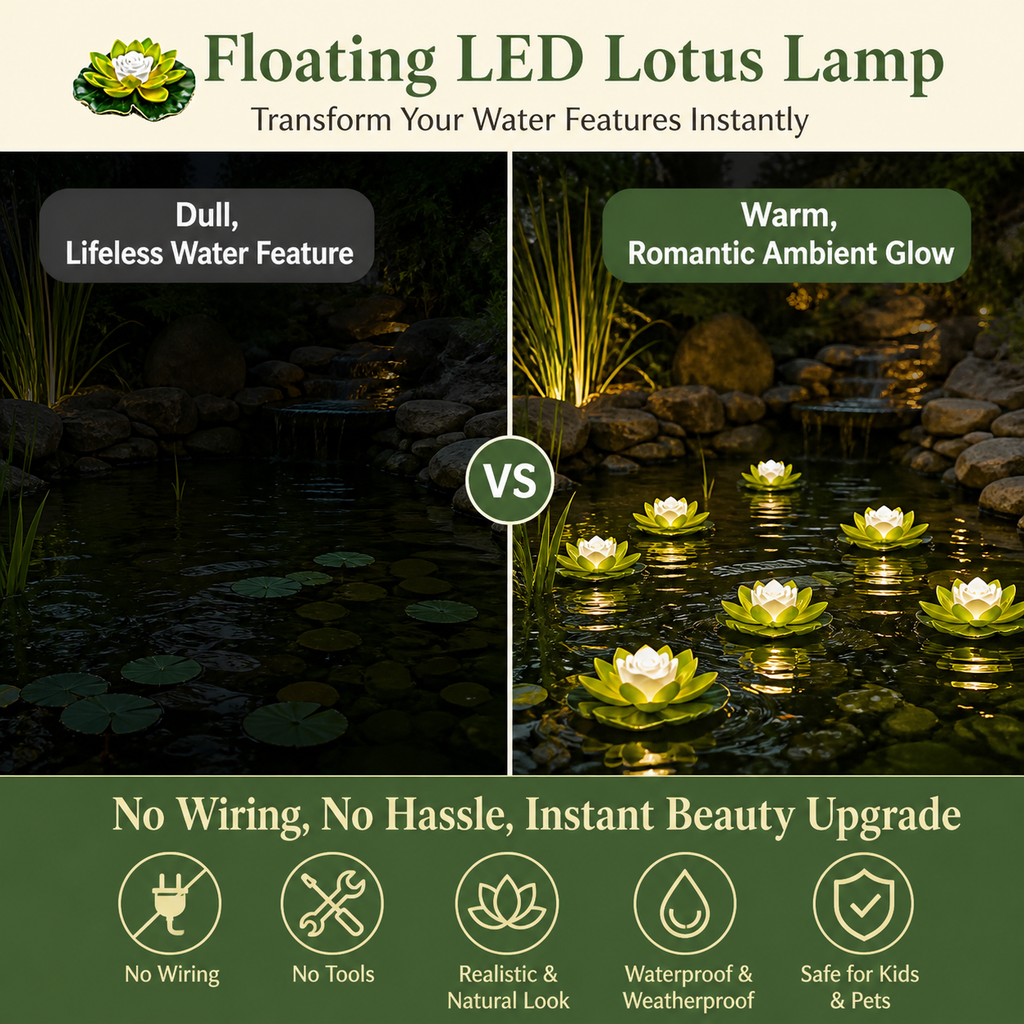 Floating LED lotus lamp