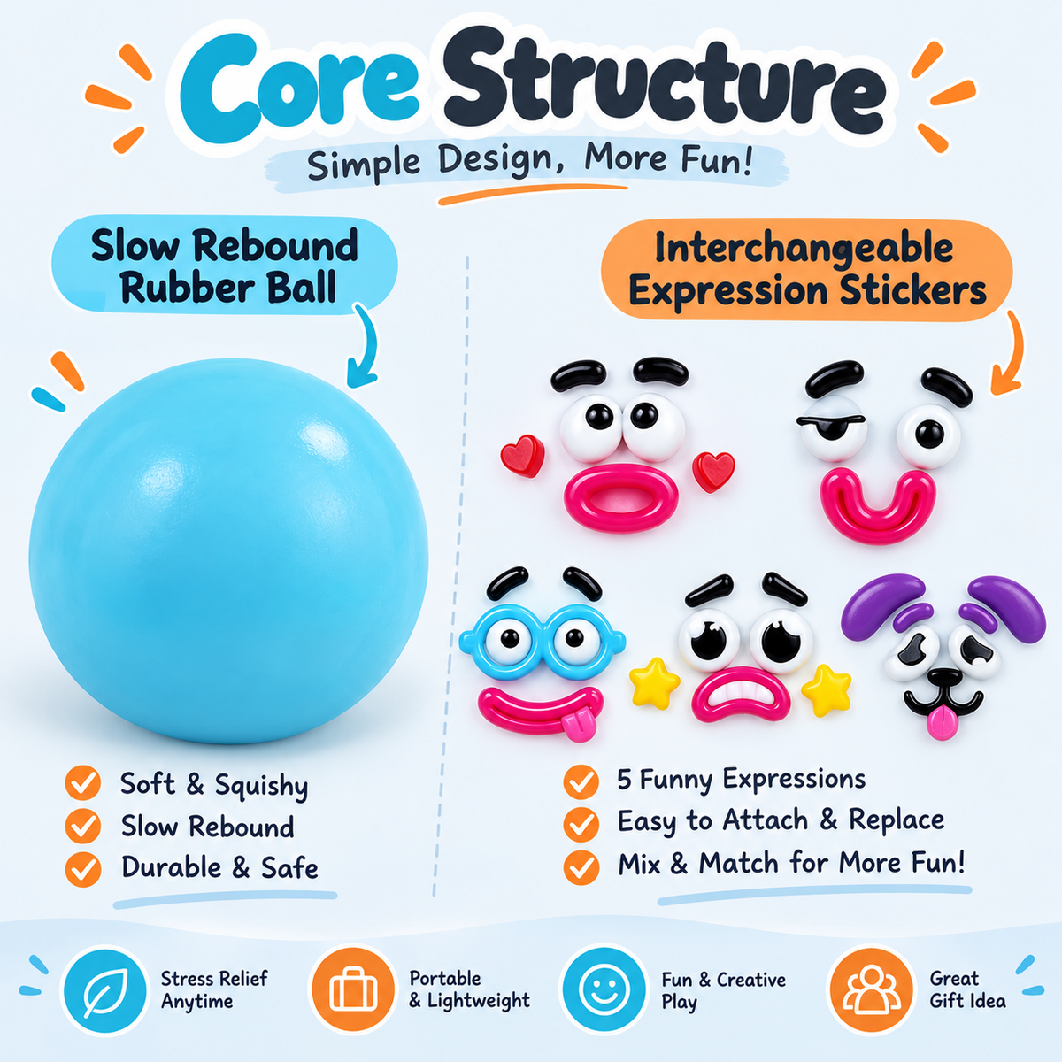 Slow rebound decompression ball