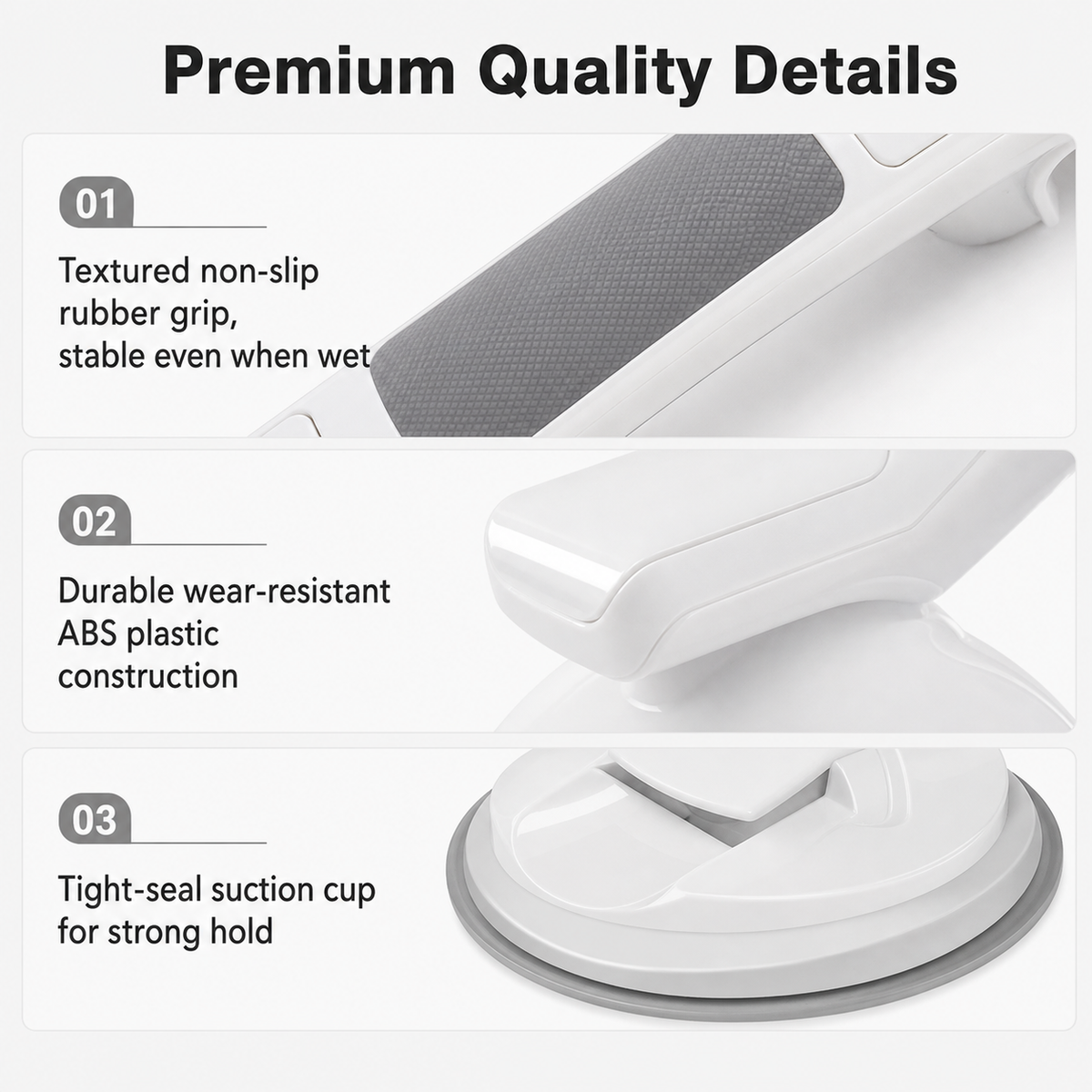 Suction Grab Rail Bar Safe Handle Handrail Disability Bath Shower Safety Support